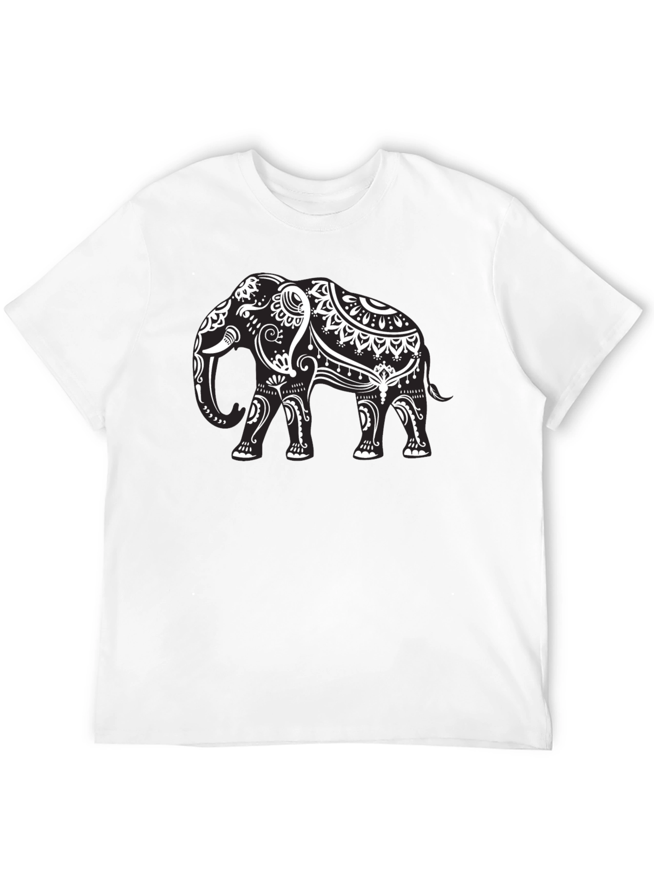 Elephant Graphic Tee - Black Cotton T-Shirt