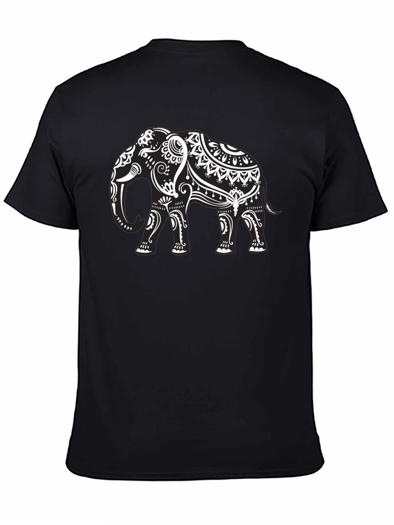 Elephant Graphic Tee - Black Cotton T-Shirt