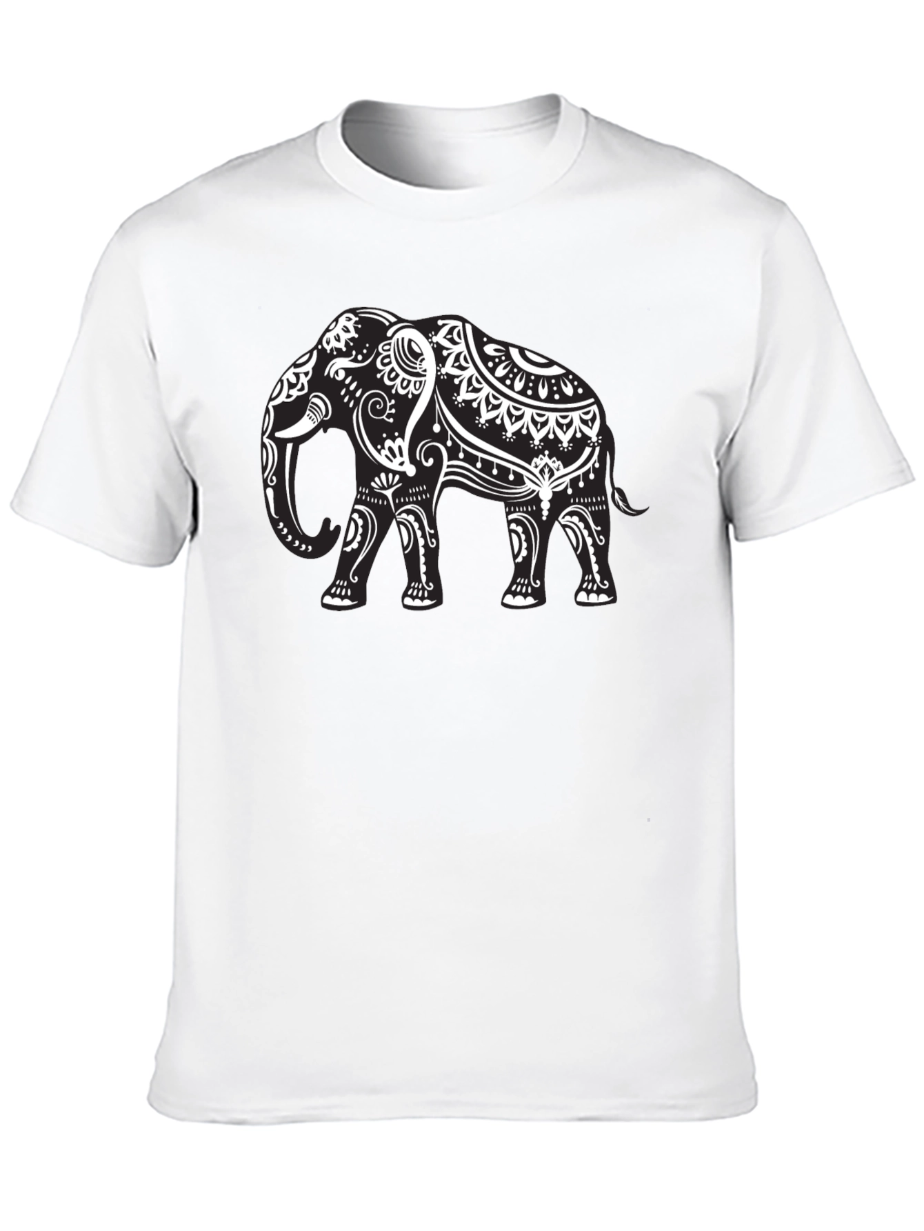 Elephant Graphic Tee - Black Cotton T-Shirt