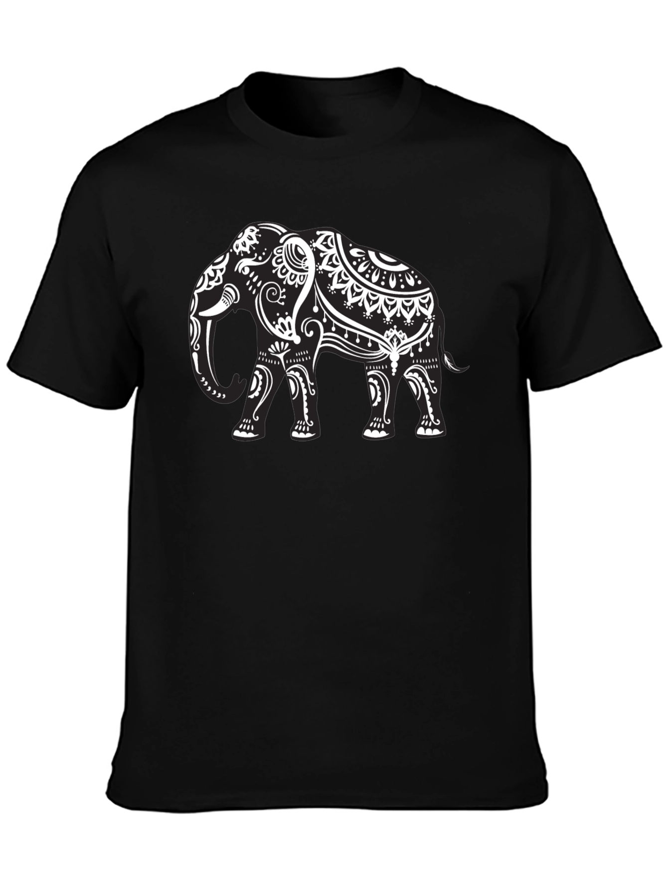Elephant Graphic Tee - Black Cotton T-Shirt