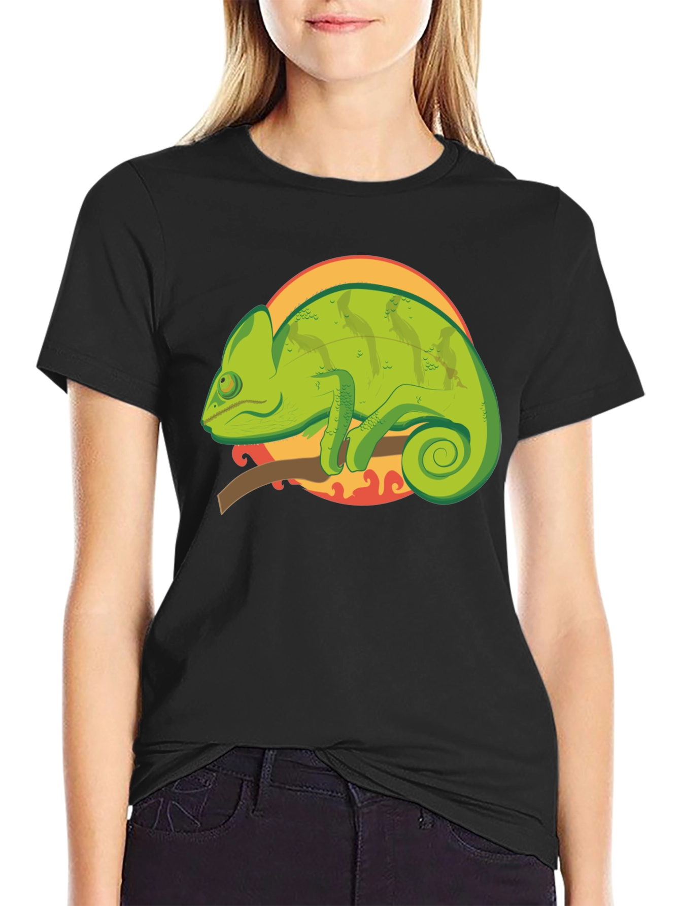 Chameleon Graphic Tee - Cool Reptile Design