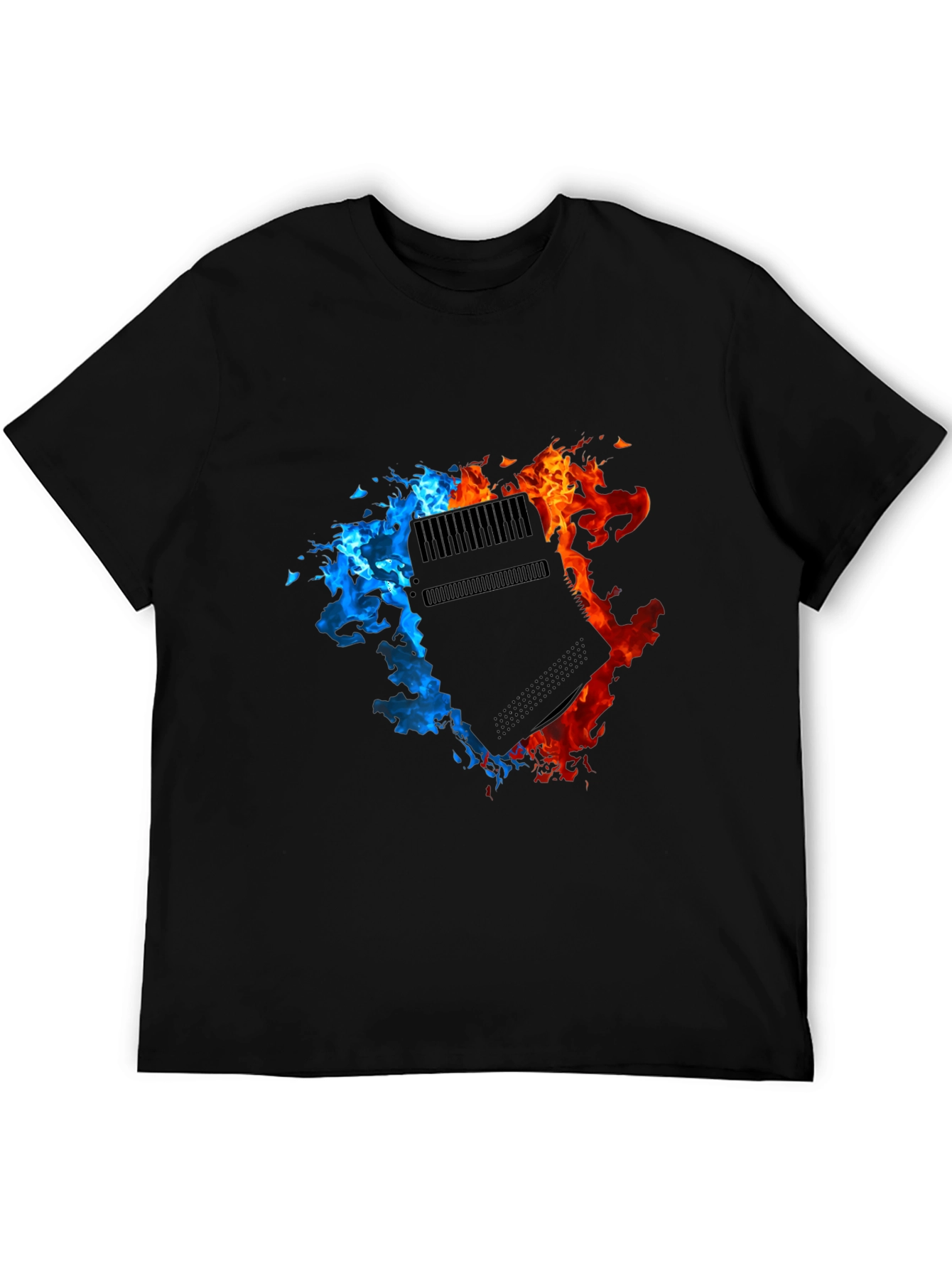 Fiery Console Graphic Black T-Shirt