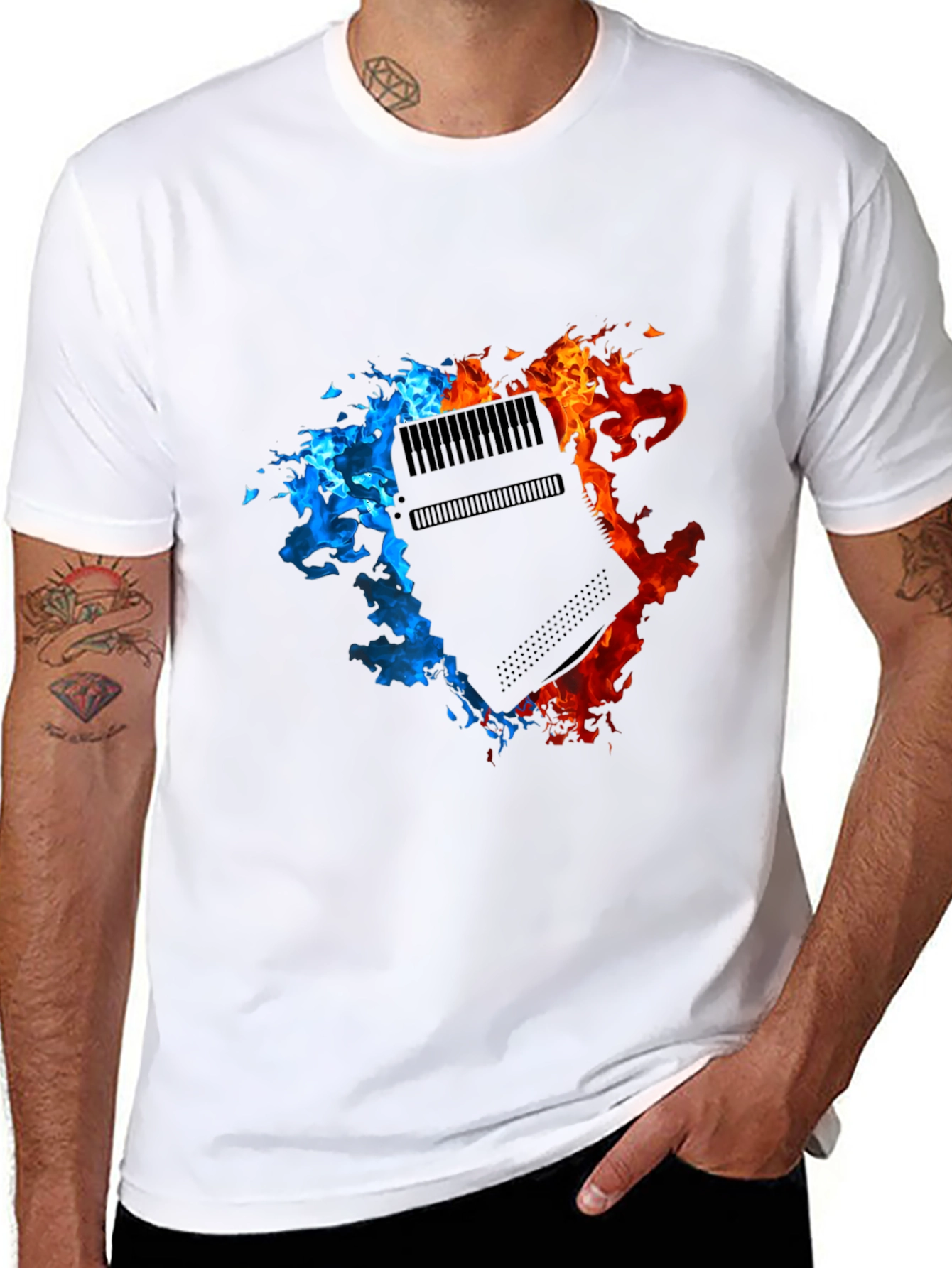 Fiery Console Graphic Black T-Shirt