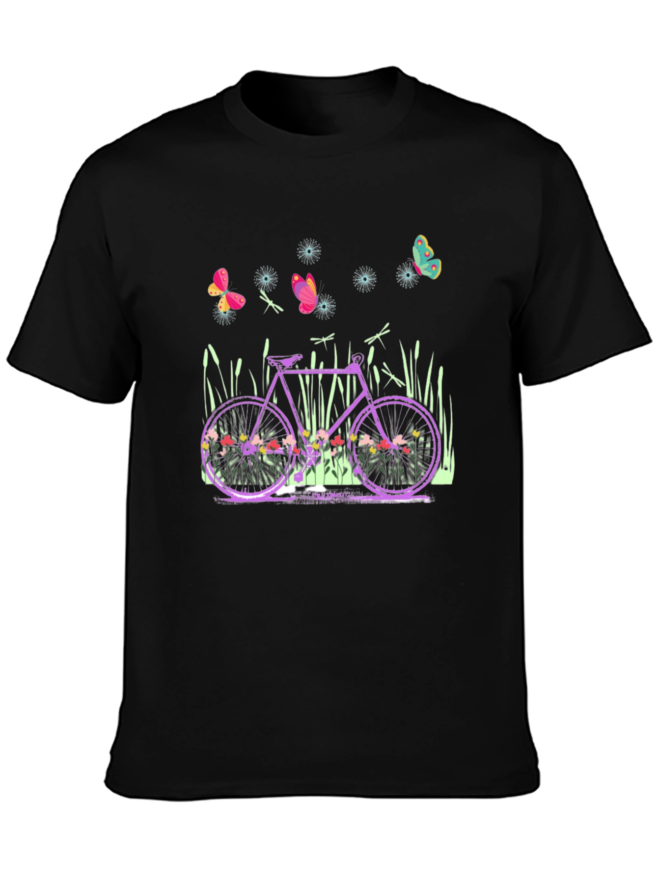 Floral Bicycle Graphic Tee - Nature Lovers Shirt
