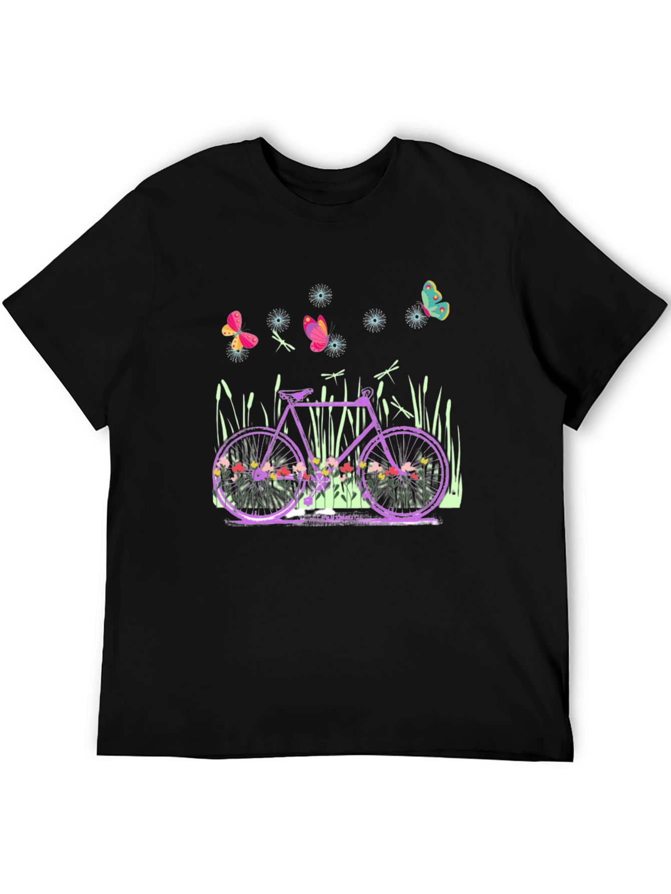 Floral Bicycle Graphic Tee - Nature Lovers Shirt