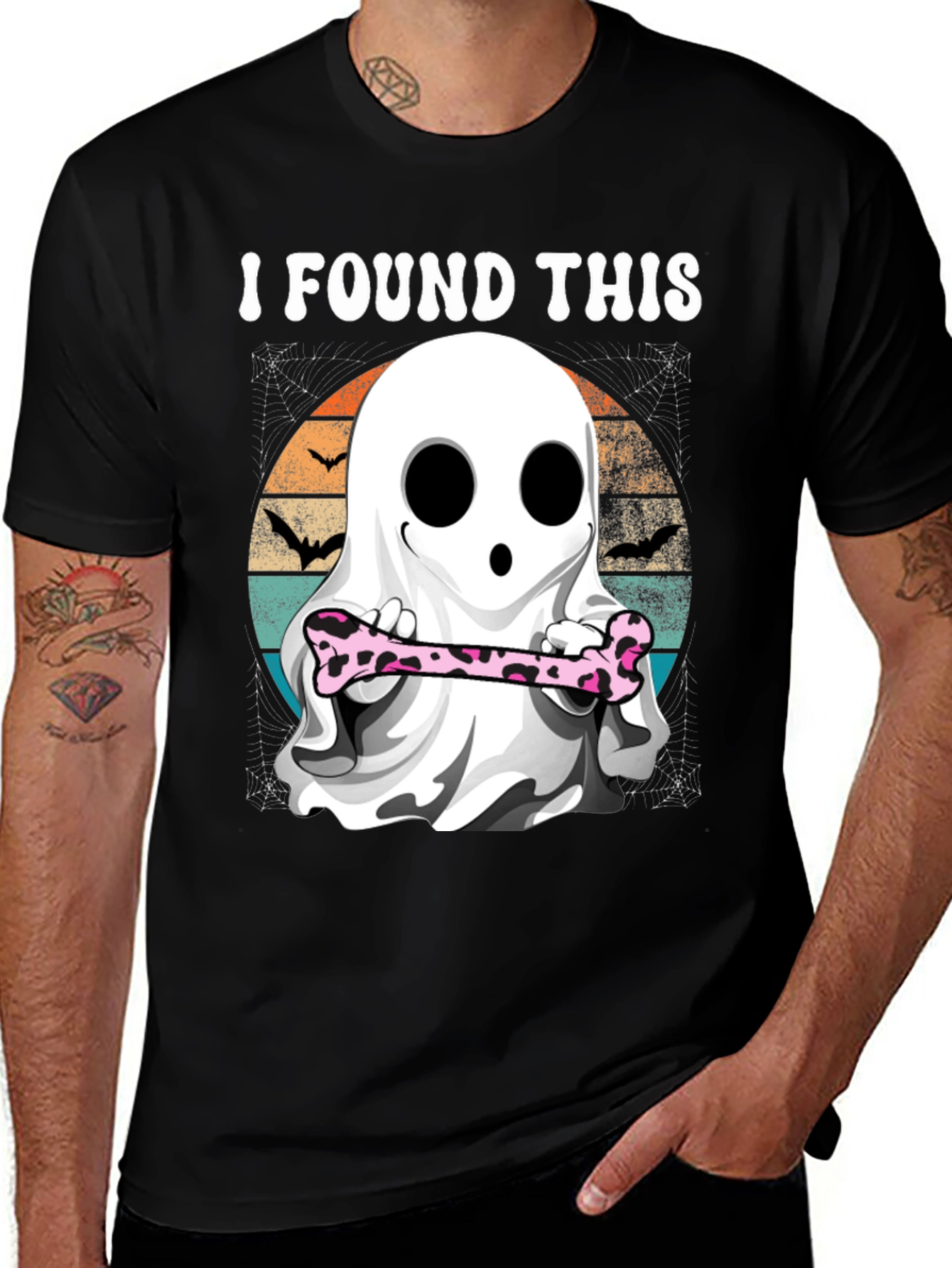 Halloween Ghost With Bone T-Shirt
