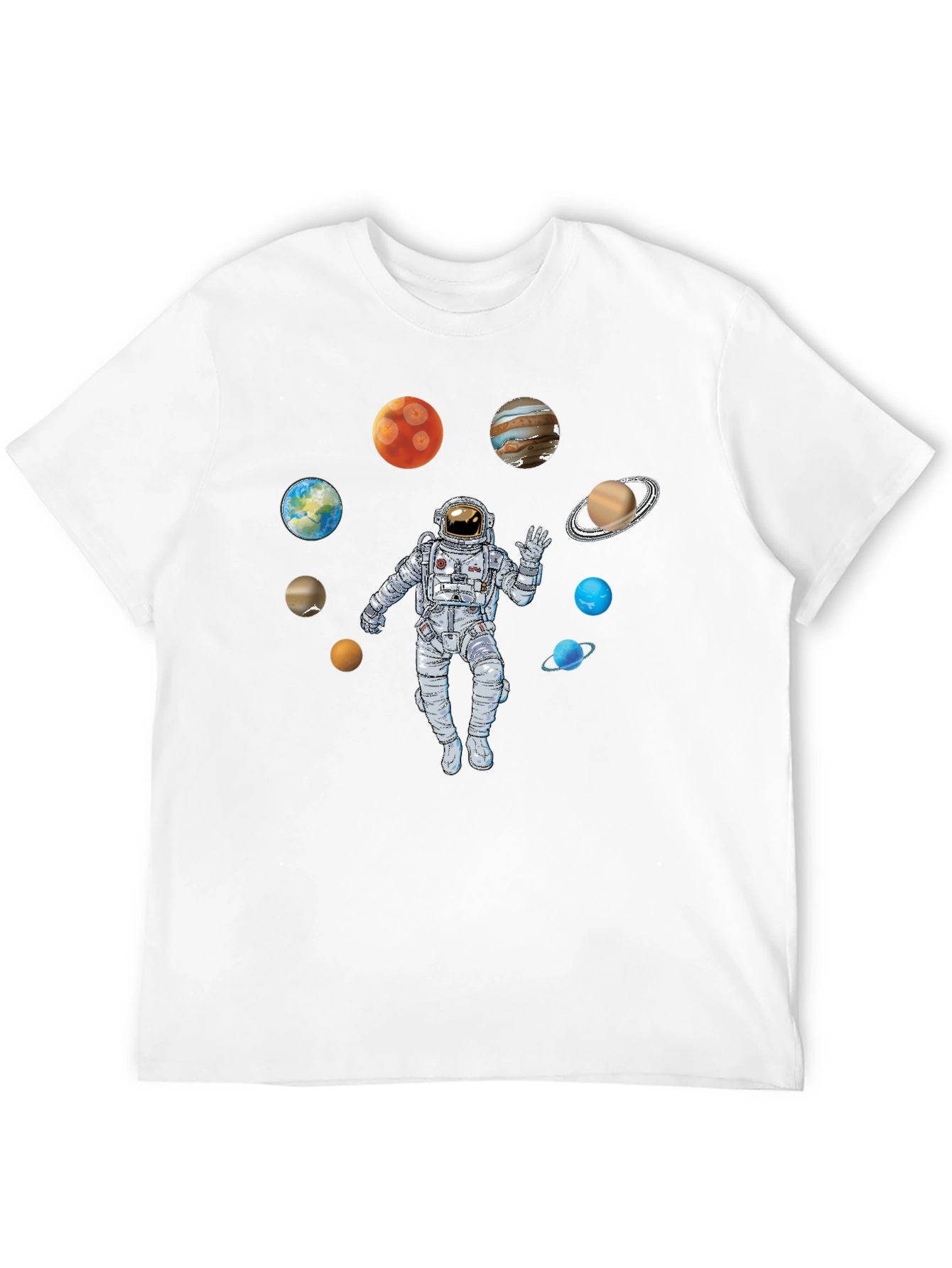 Astronaut & Planets Graphic Print T-Shirt