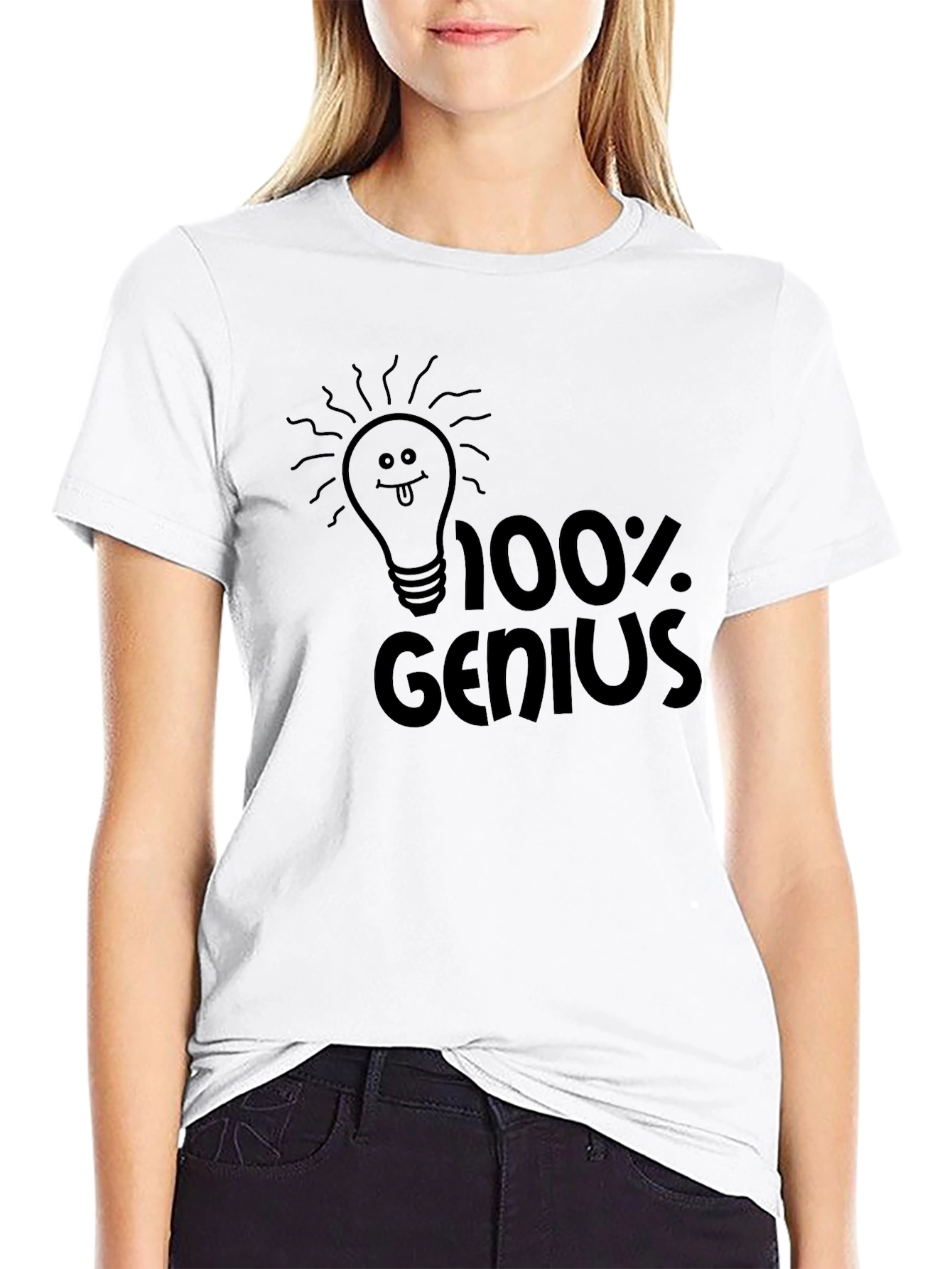100% Genius Black Graphic Tee