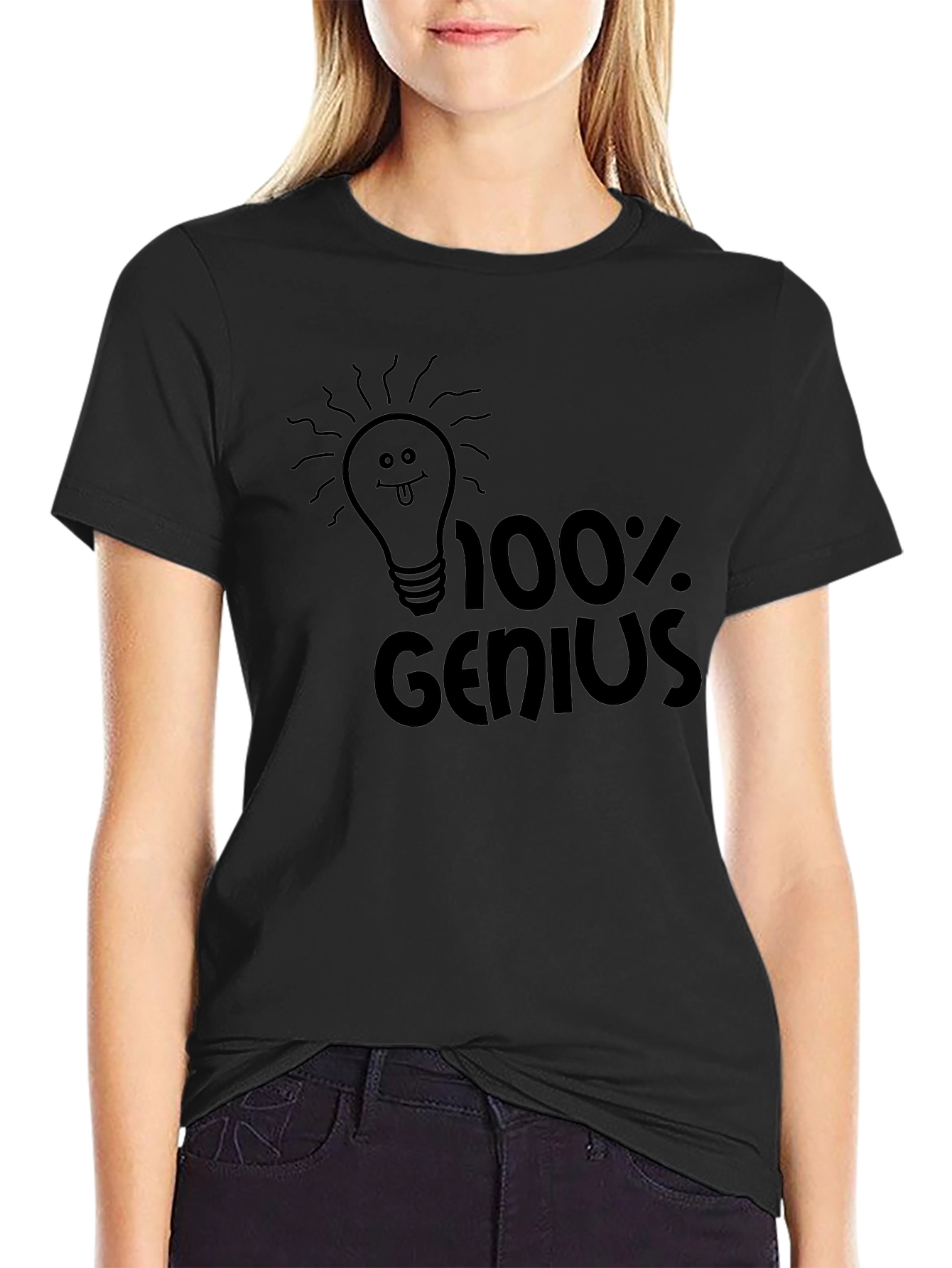 100% Genius Black Graphic Tee
