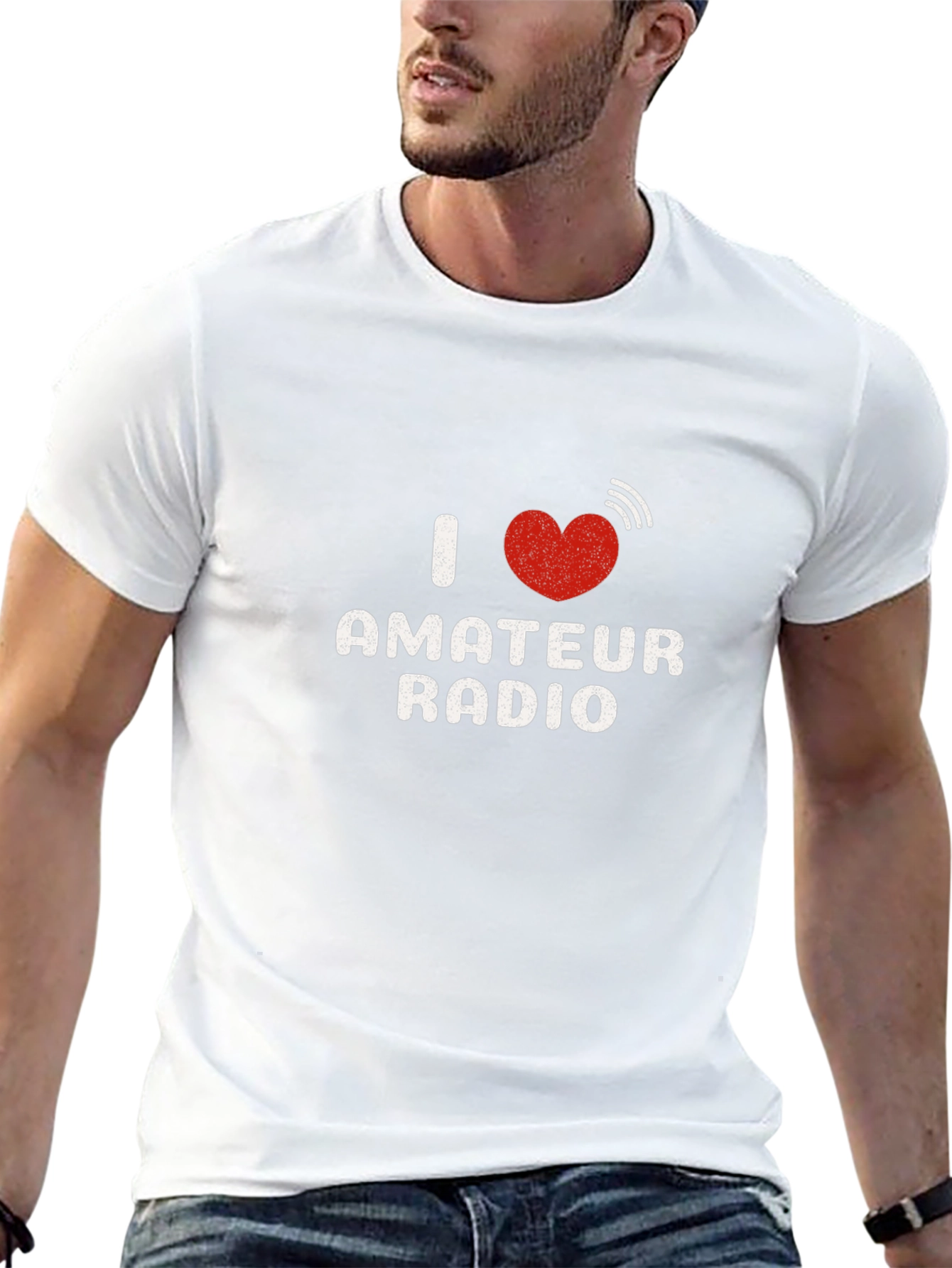 I Heart Amateur Radio Black T-Shirt