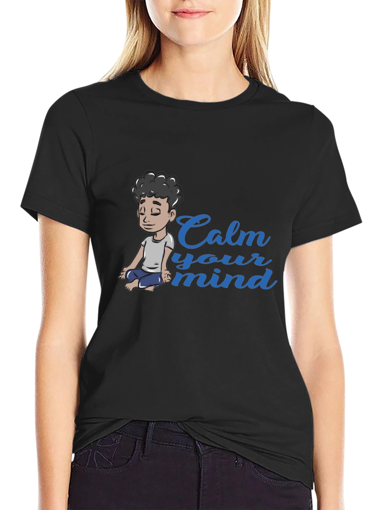 Calm Your Mind Graphic Tee - Black