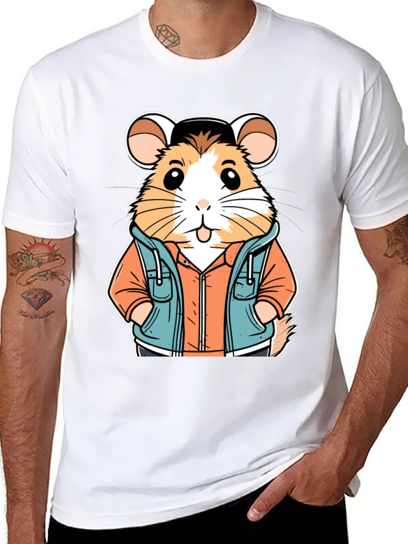 Hamster in Hoodie T-Shirt: Cool Cartoon Design