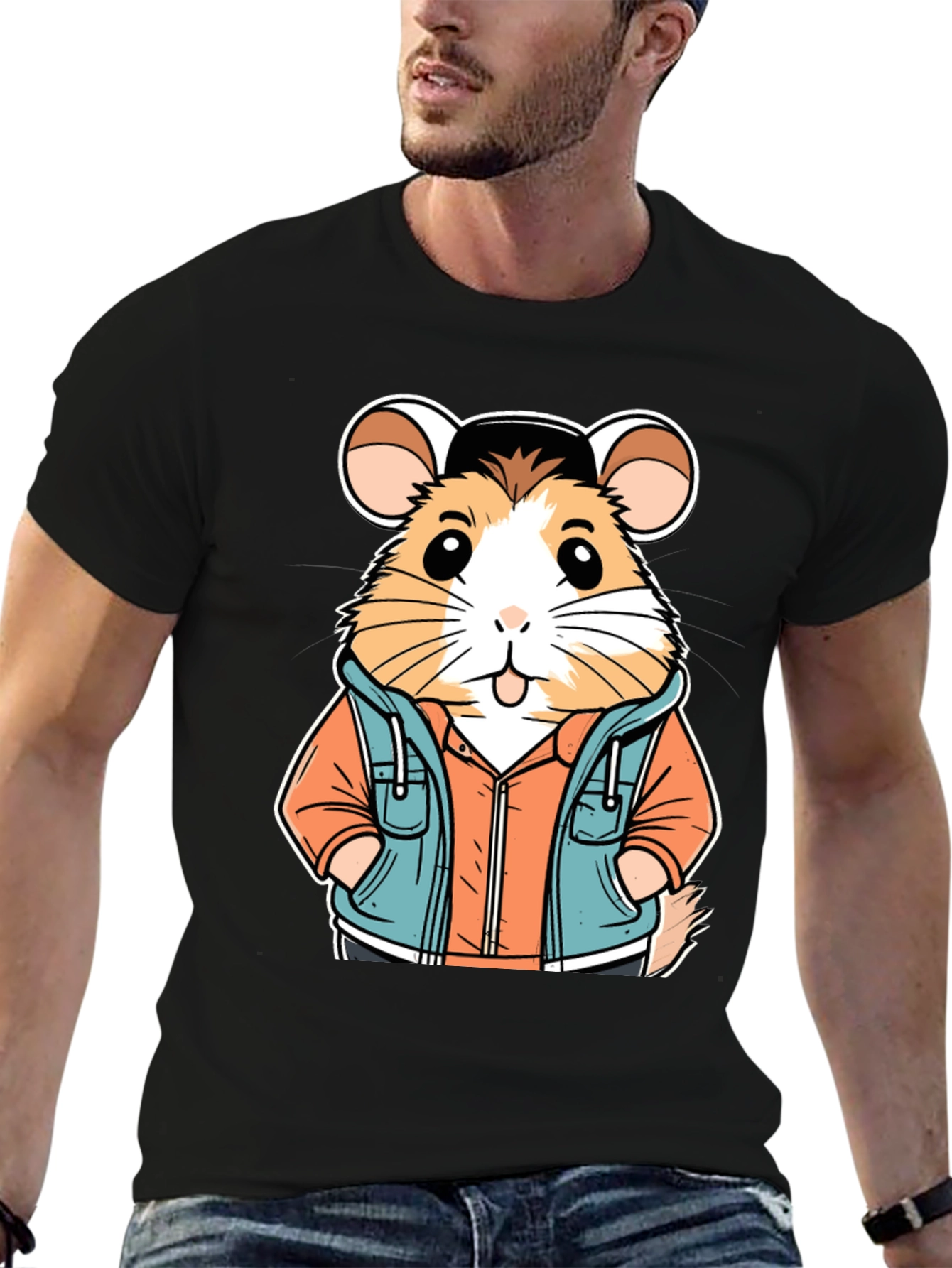 Hamster in Hoodie T-Shirt: Cool Cartoon Design
