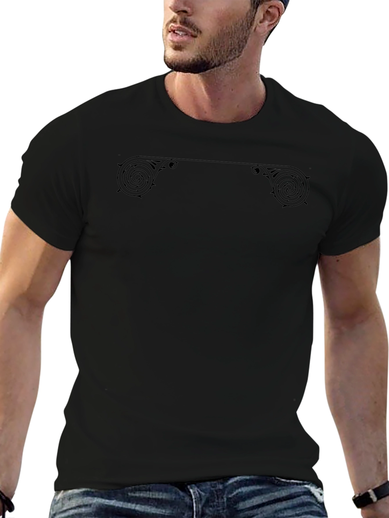 Ornate Scrollwork Black T-Shirt