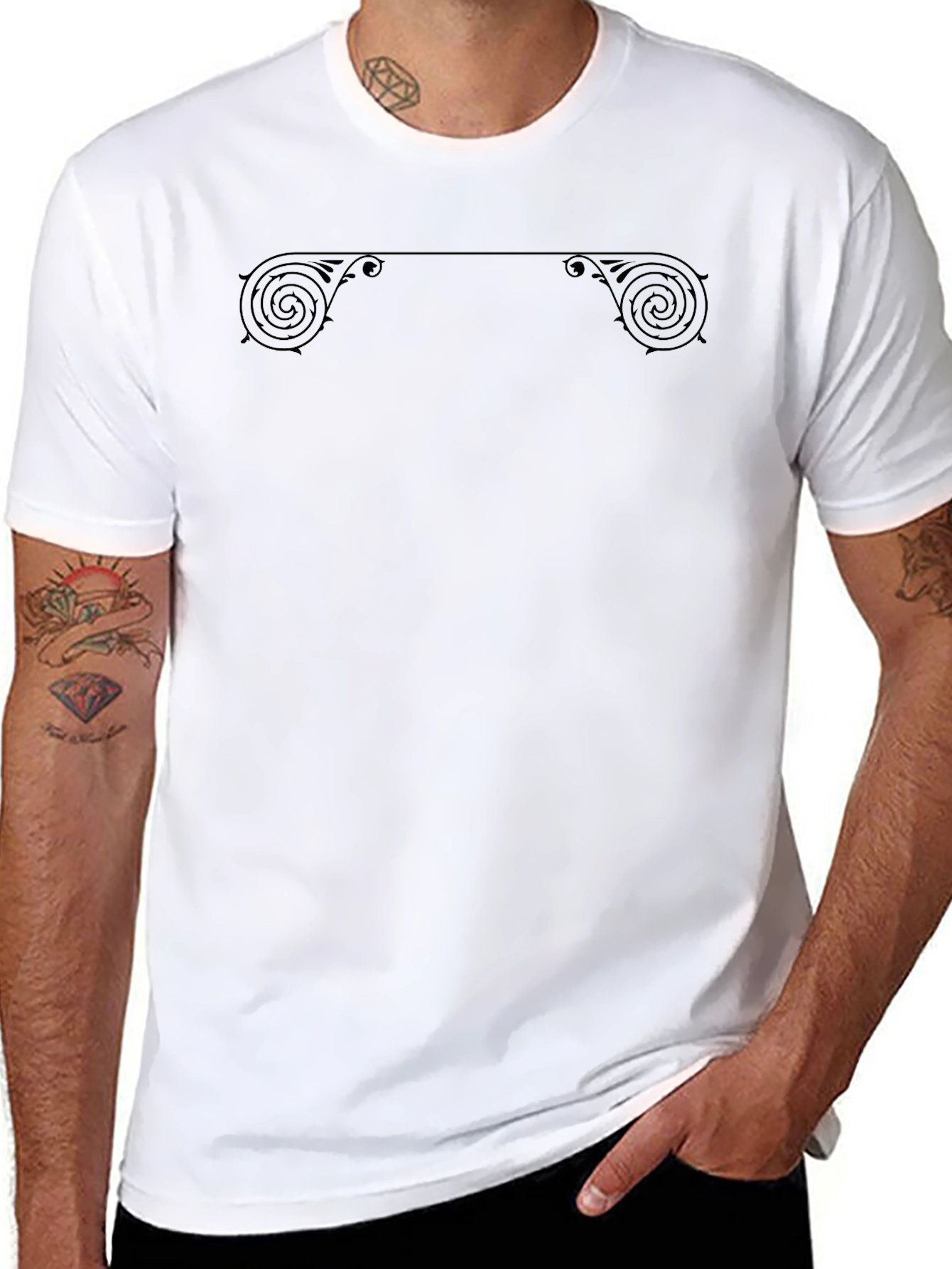 Ornate Scrollwork Black T-Shirt