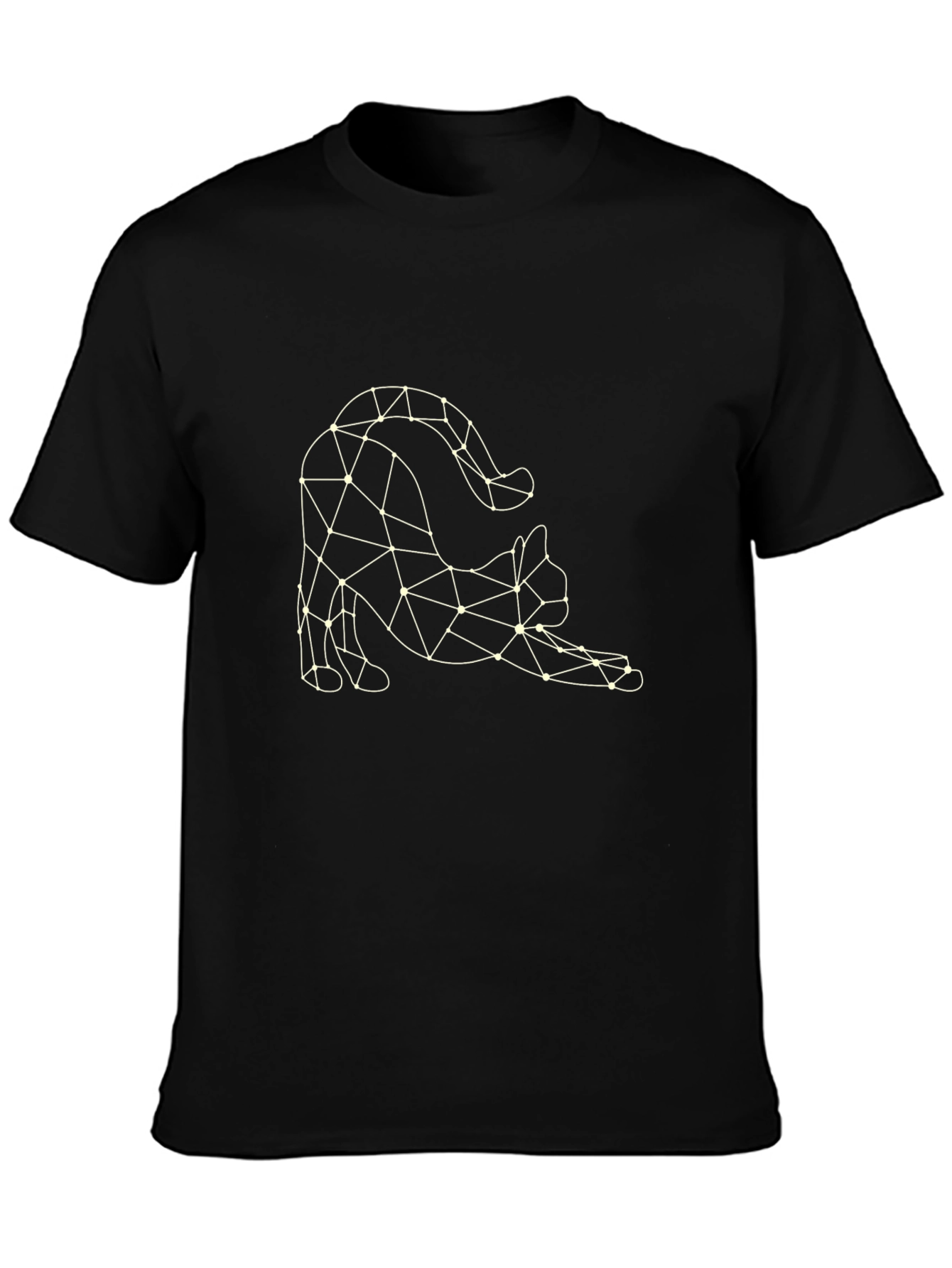 Geometric Cat T-Shirt - Stylish Graphic Tee
