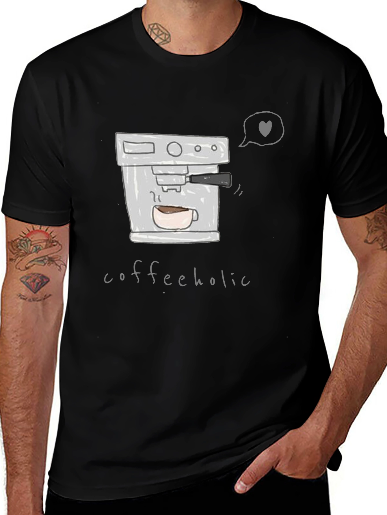 Coffeeholic Graphic Tee - Unisex Black T-Shirt