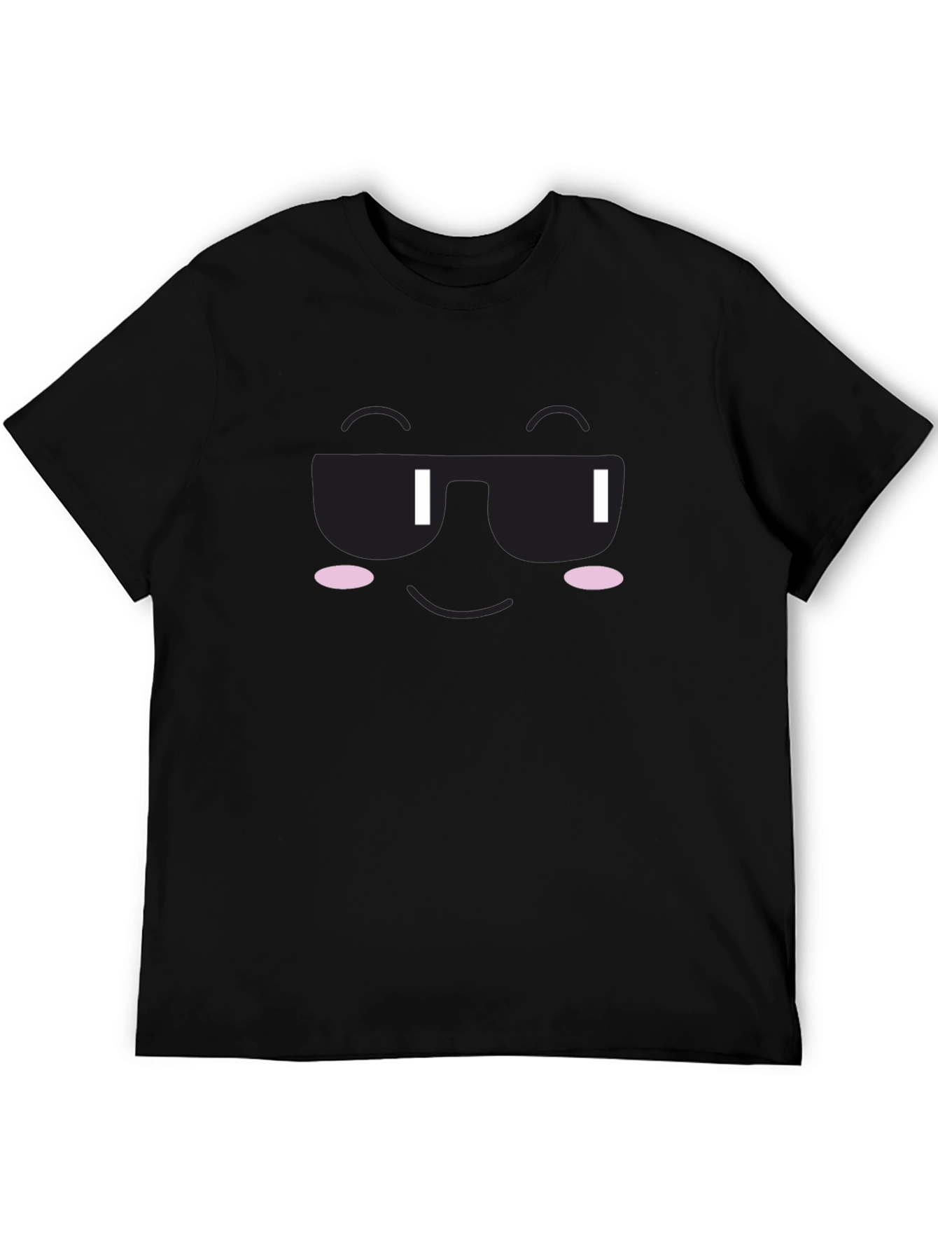 Cool Face Graphic Tee - Black Cotton T-Shirt