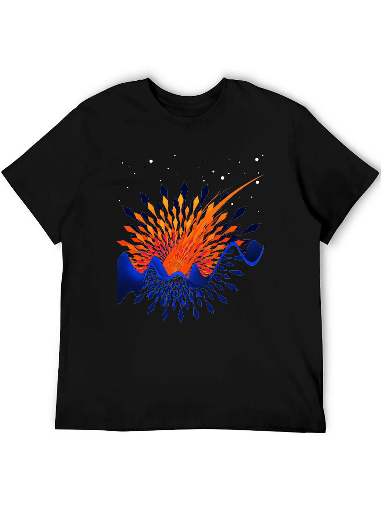Abstract Sunrise Graphic T-Shirt - Stylish Crew Neck Tee