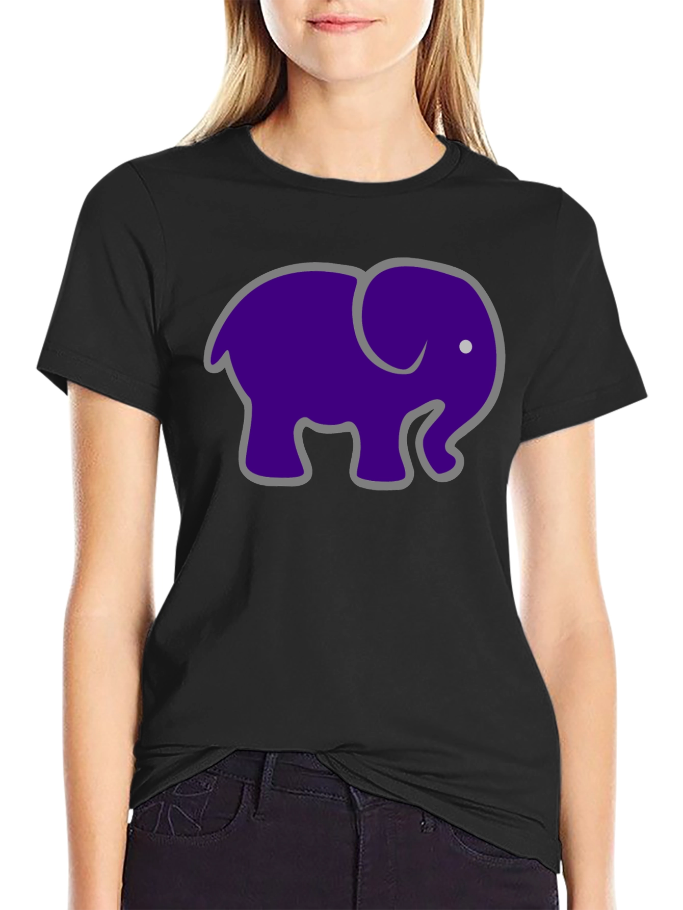 Elephant Graphic T-Shirt - Black Cotton Tee