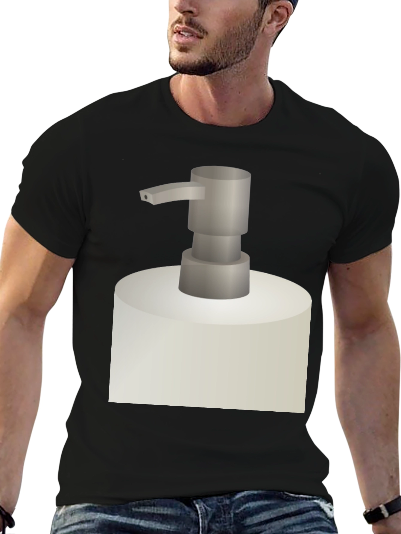 Novelty Soap Dispenser Graphic Tee - Black