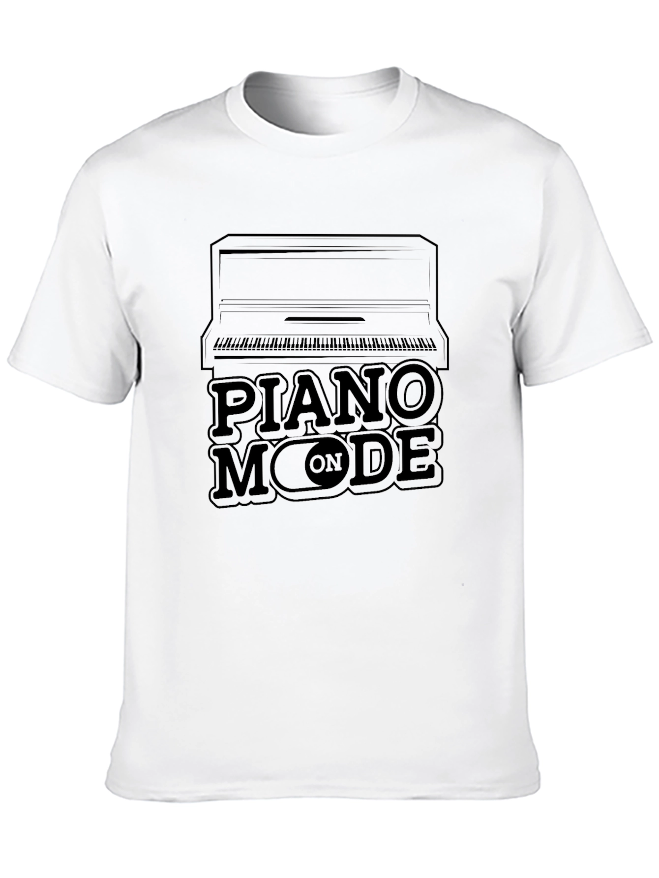 Piano Mode On Black T-Shirt