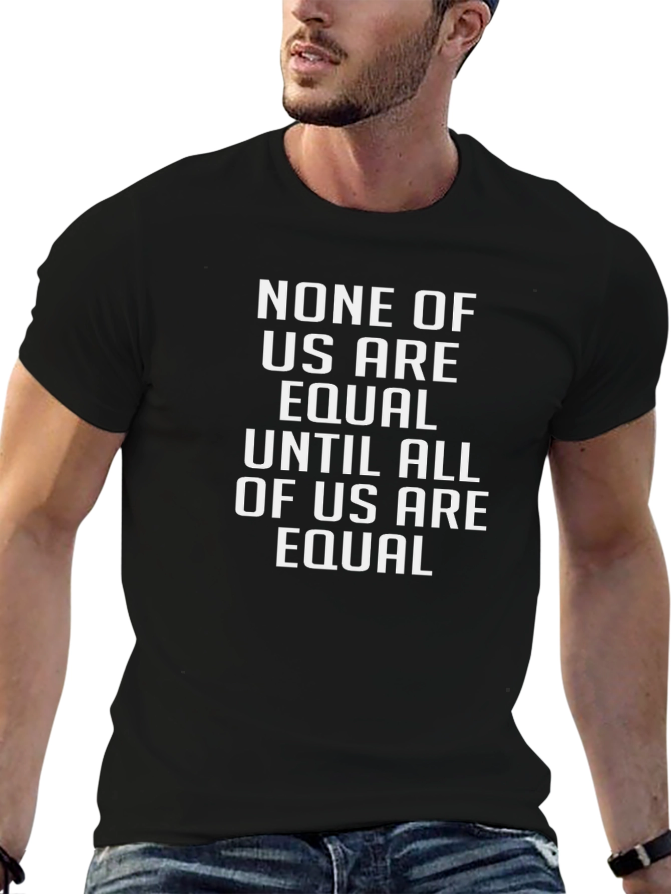 Equality Statement T-Shirt - Black Crew Neck