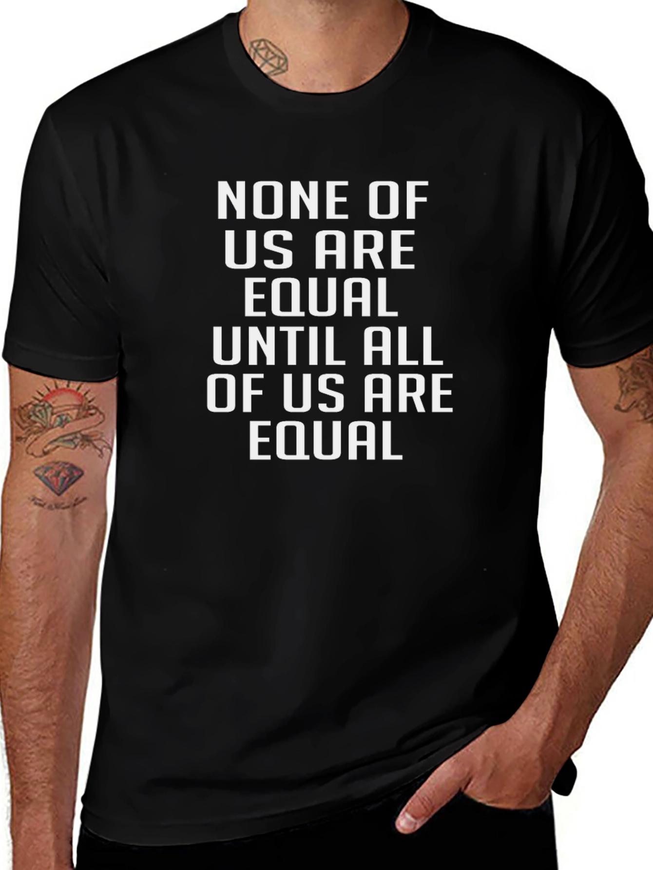 Equality Statement T-Shirt - Black Crew Neck