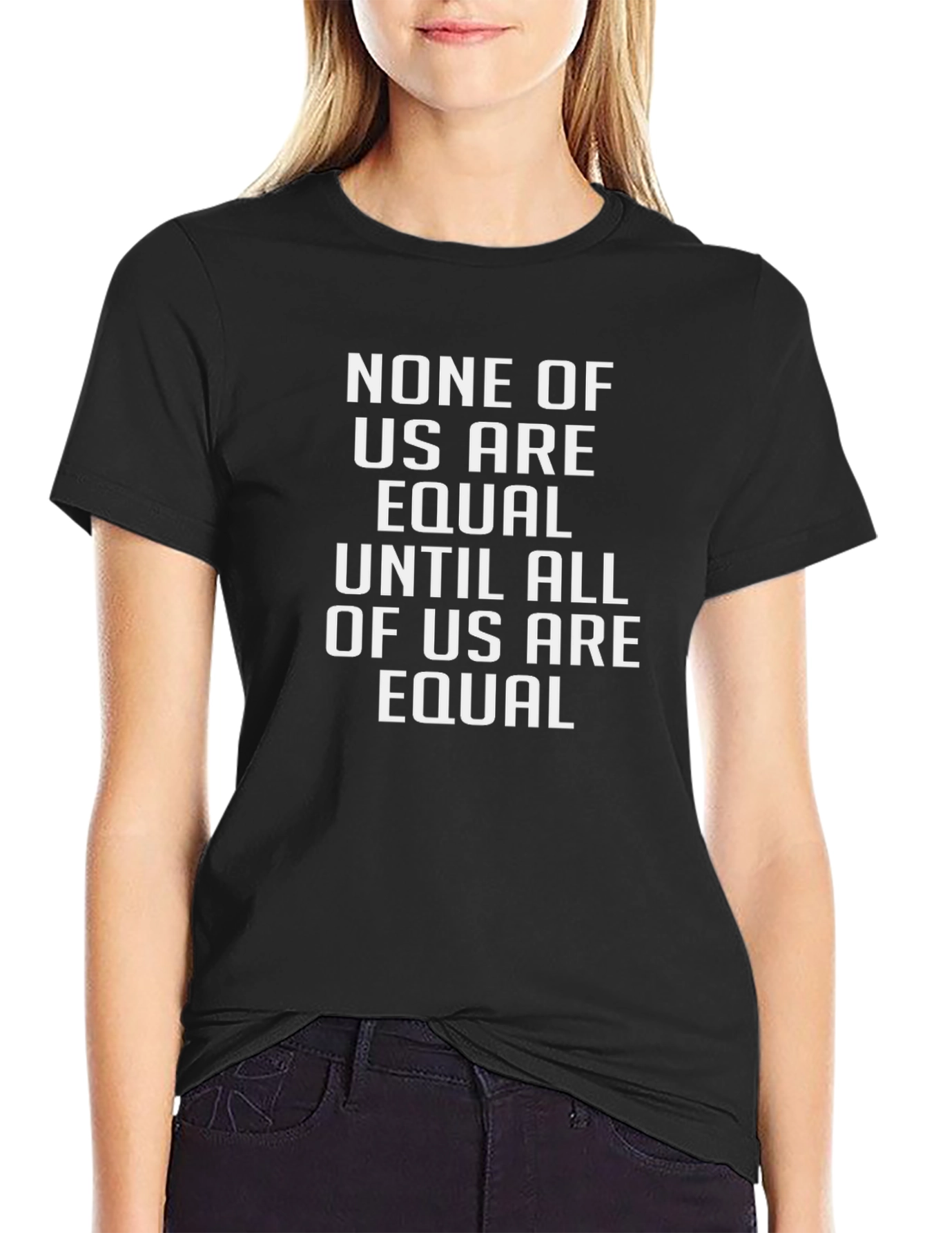 Equality Statement T-Shirt - Black Crew Neck