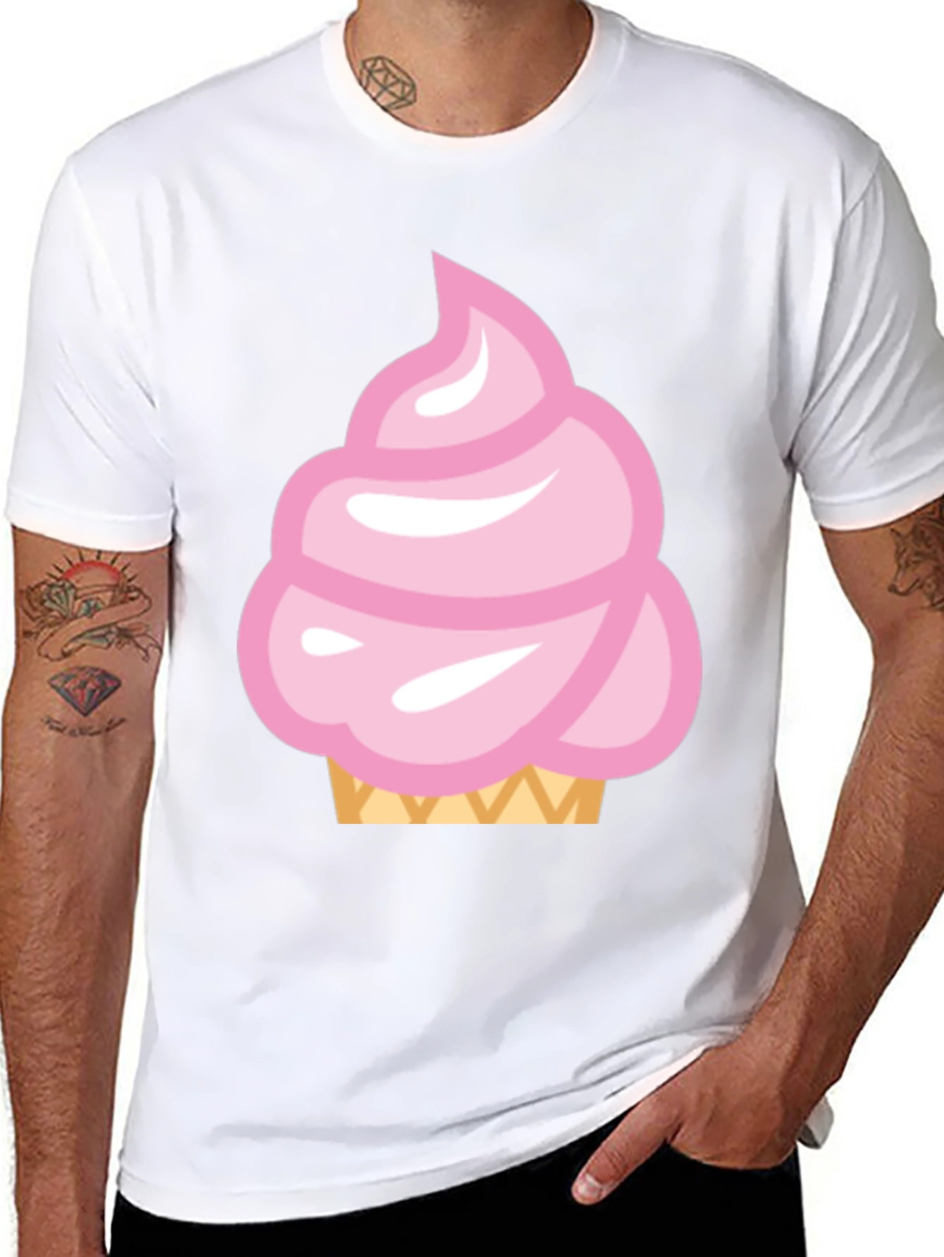 Pink Ice Cream Cone Graphic T-Shirt