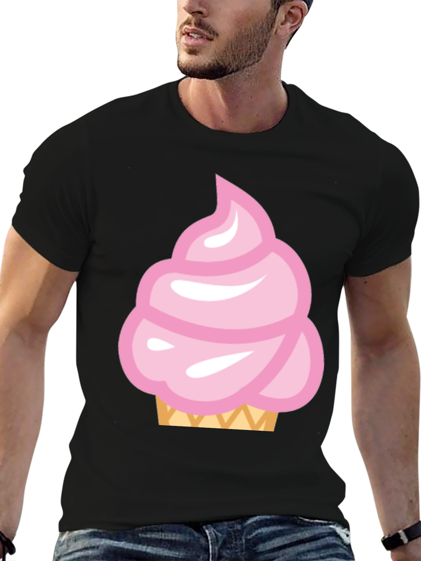 Pink Ice Cream Cone Graphic T-Shirt