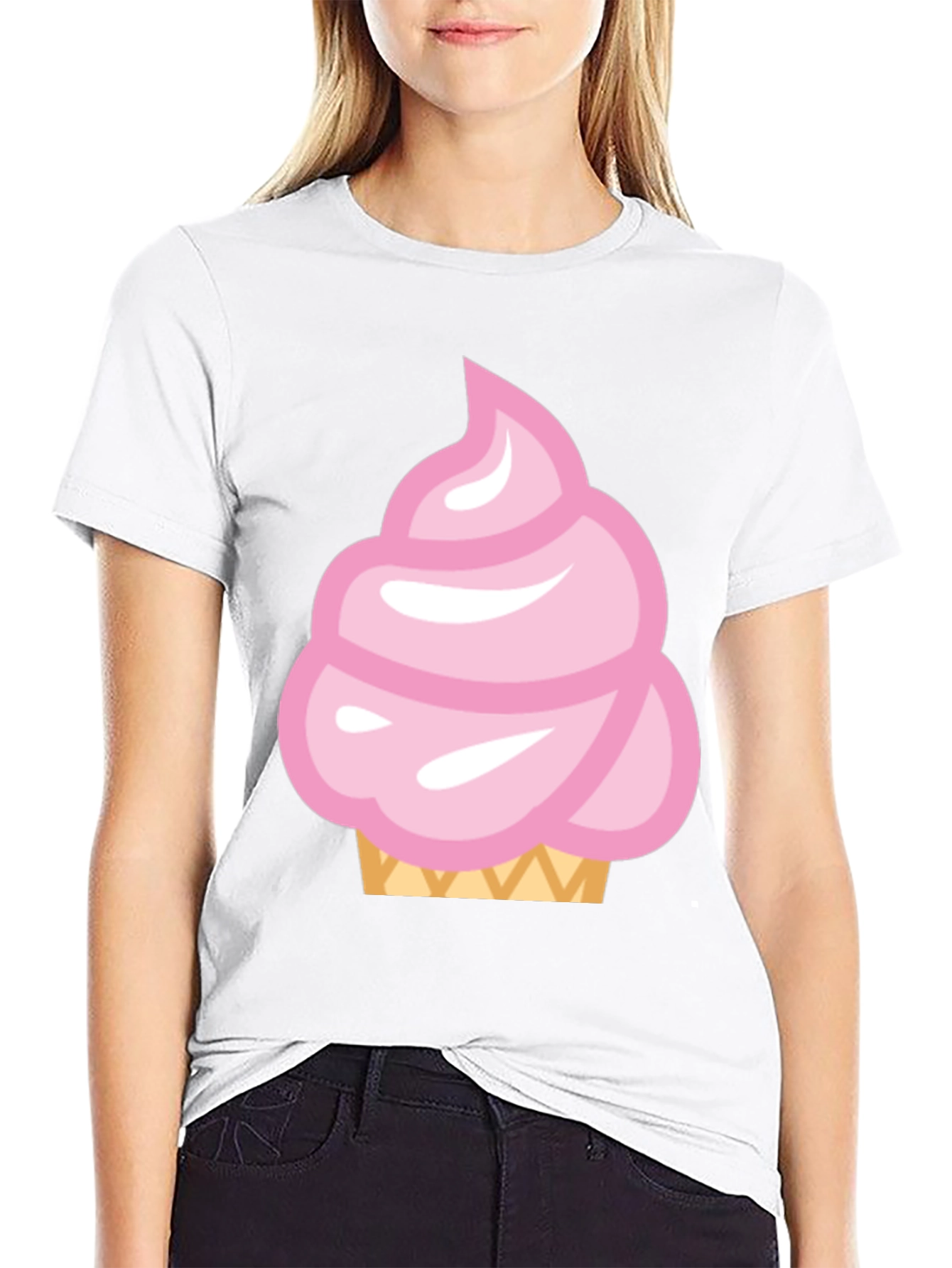 Pink Ice Cream Cone Graphic T-Shirt