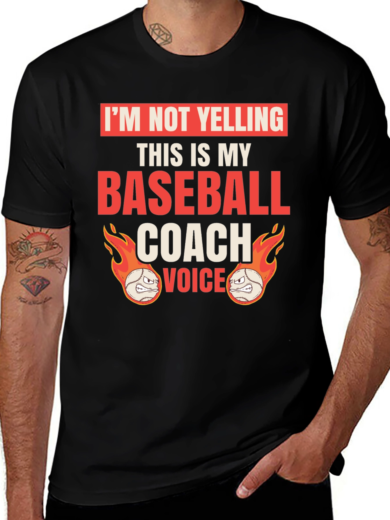 Funny Baseball Coach T-Shirt: Im Not Yelling!