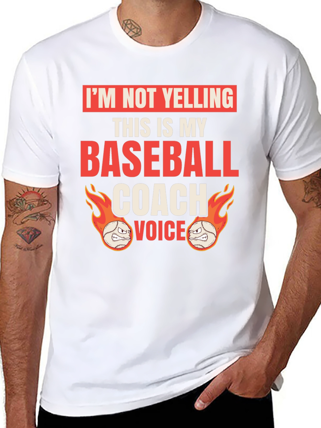 Funny Baseball Coach T-Shirt: Im Not Yelling!