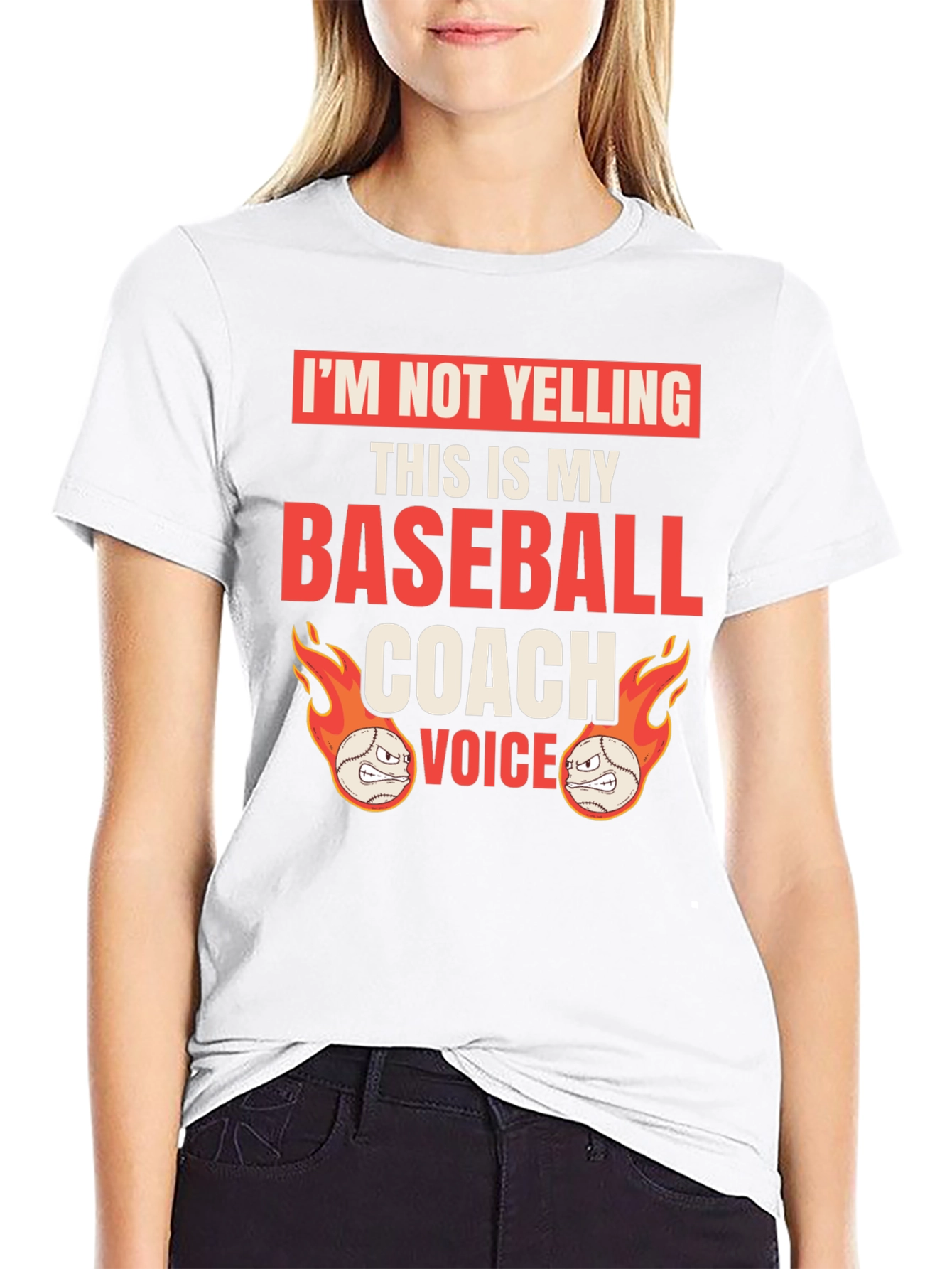 Funny Baseball Coach T-Shirt: Im Not Yelling!