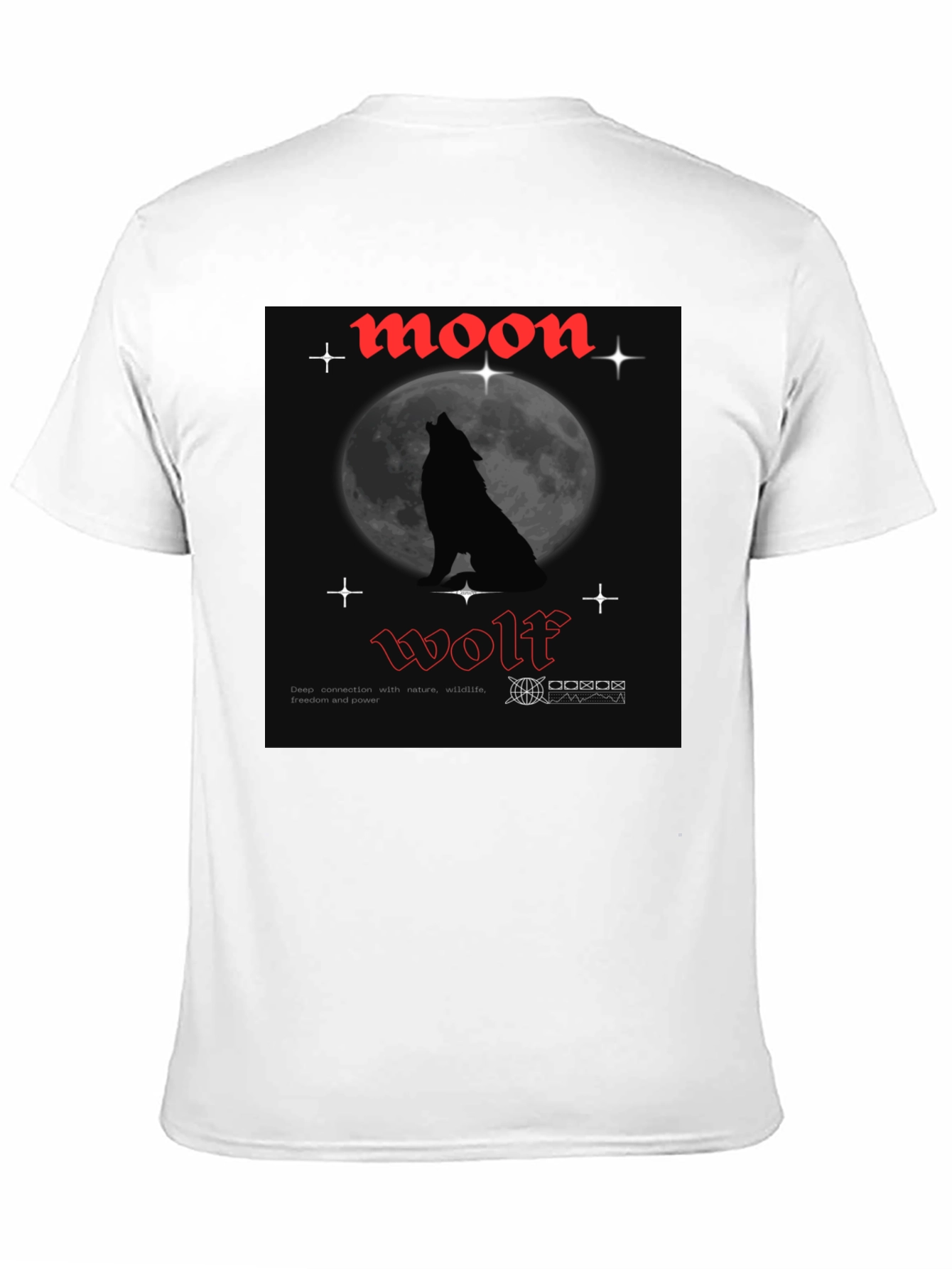 Moon Wolf Graphic Tee - Black Cotton T-Shirt