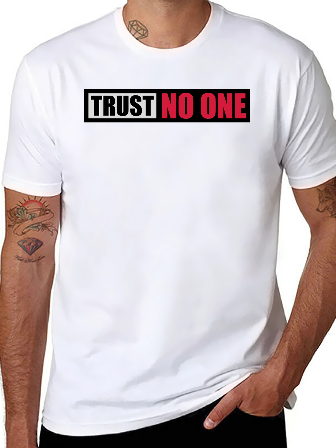 Trust No One Graphic Tee - Bold Statement T-Shirt