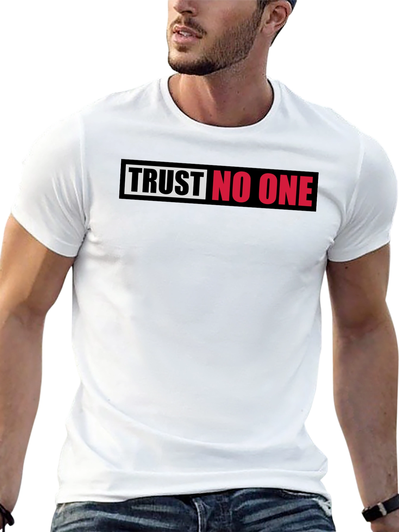 Trust No One Graphic Tee - Bold Statement T-Shirt