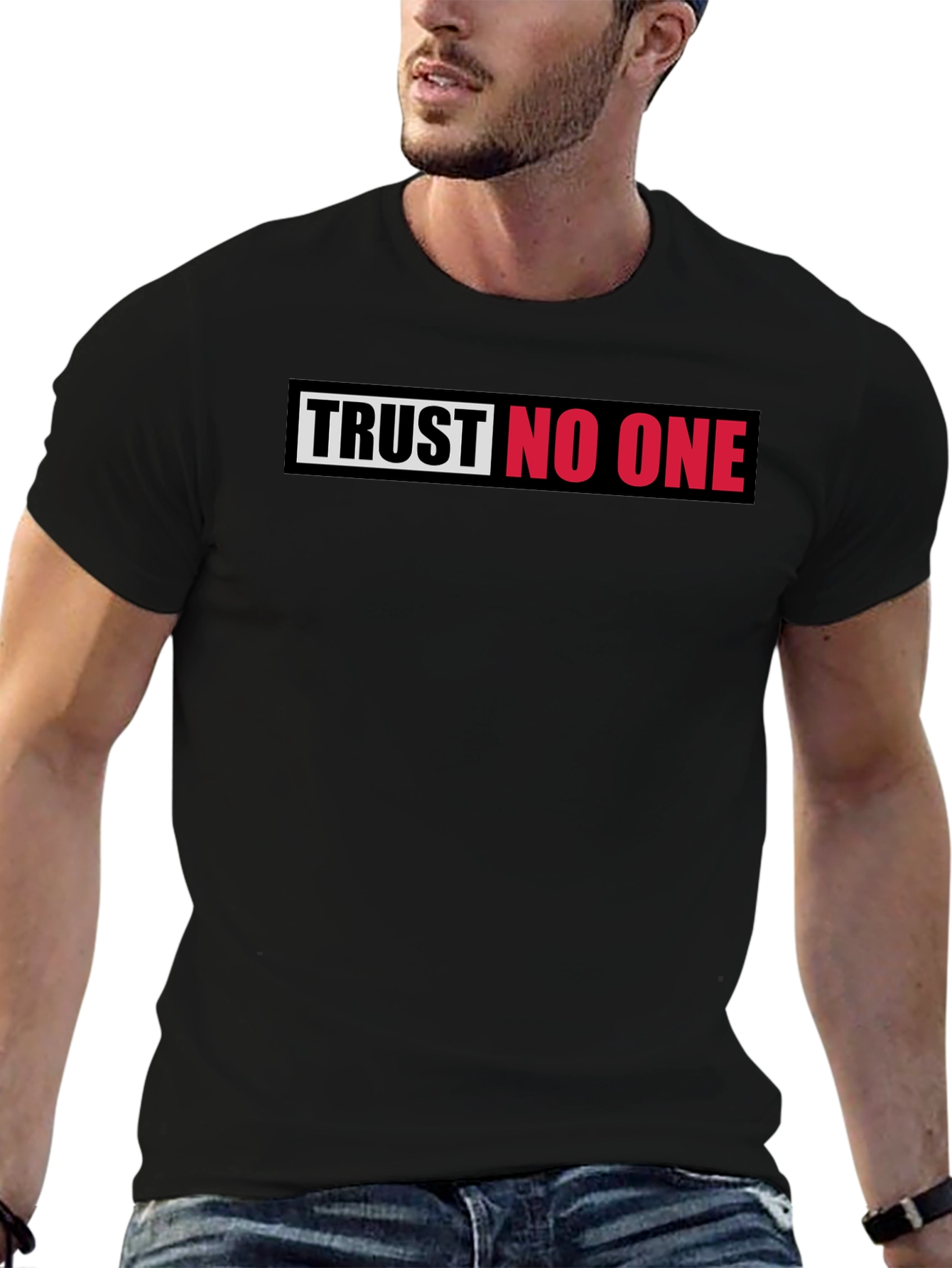 Trust No One Graphic Tee - Bold Statement T-Shirt