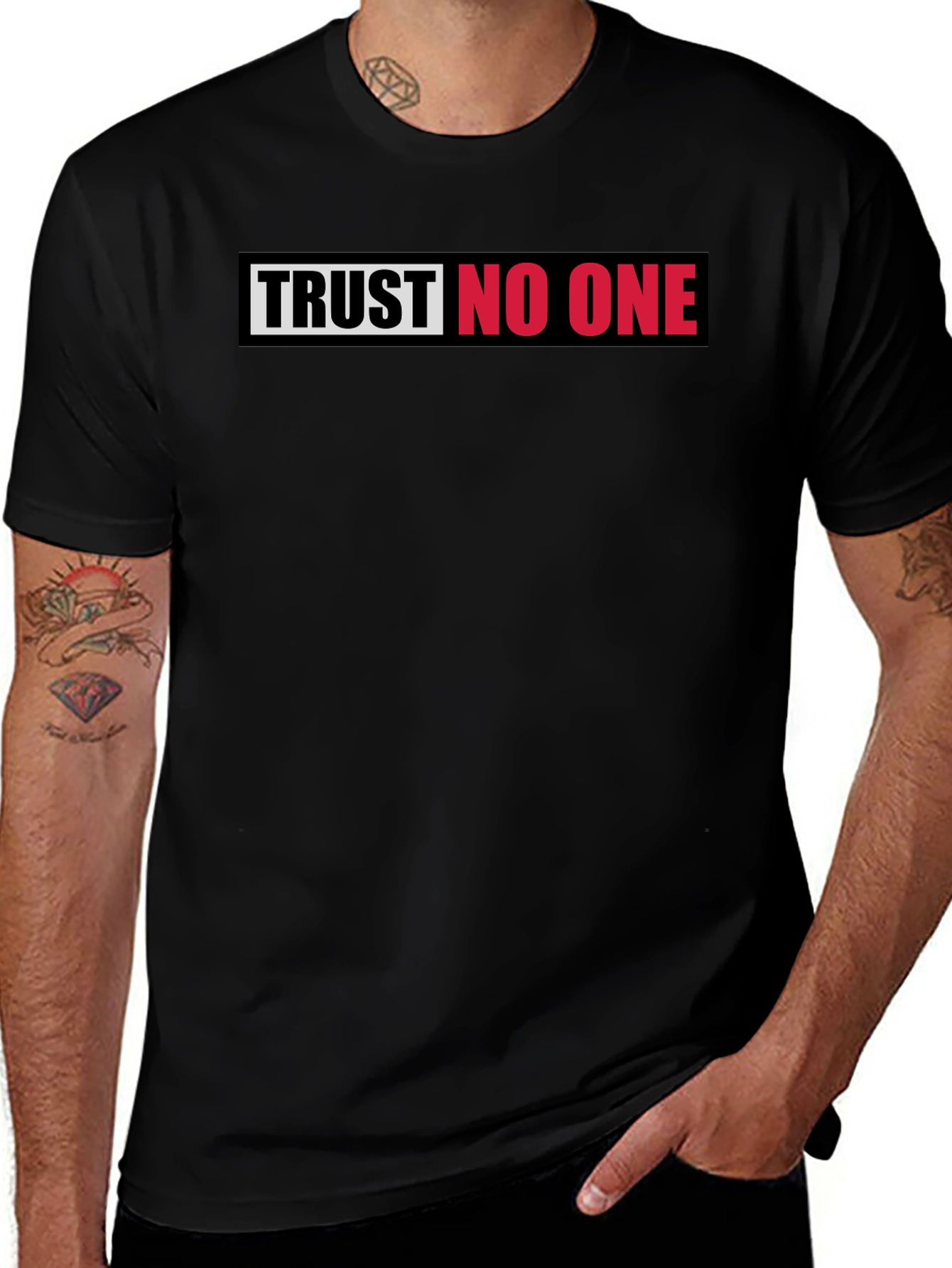 Trust No One Graphic Tee - Bold Statement T-Shirt