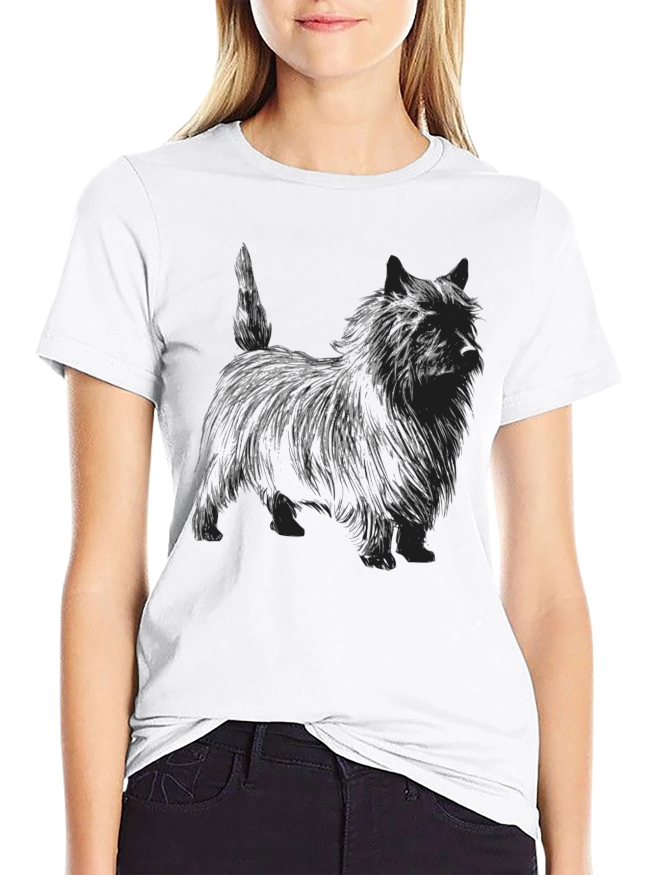 Cairn Terrier Sketch Black T-Shirt - Dog Lover Apparel