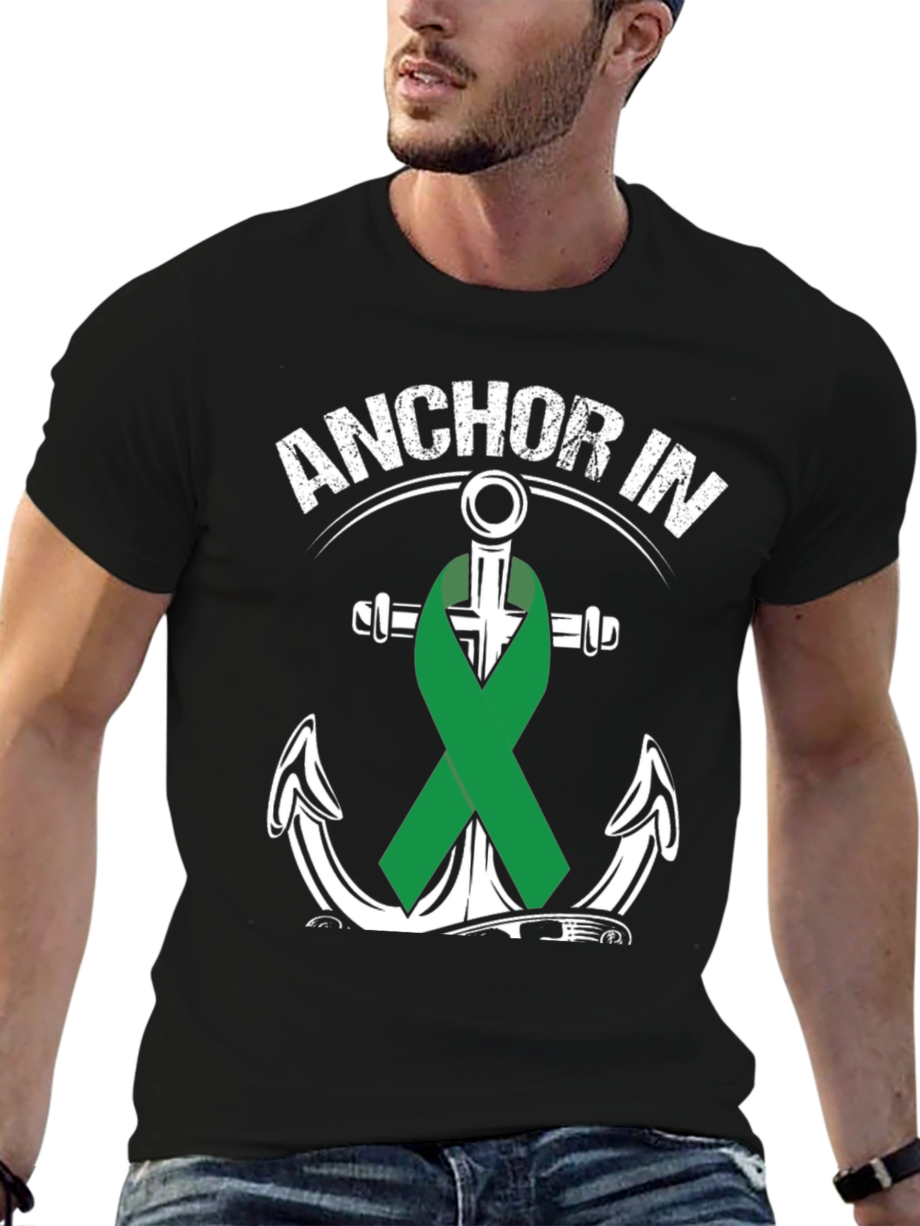 Anchor In Green Ribbon T-Shirt