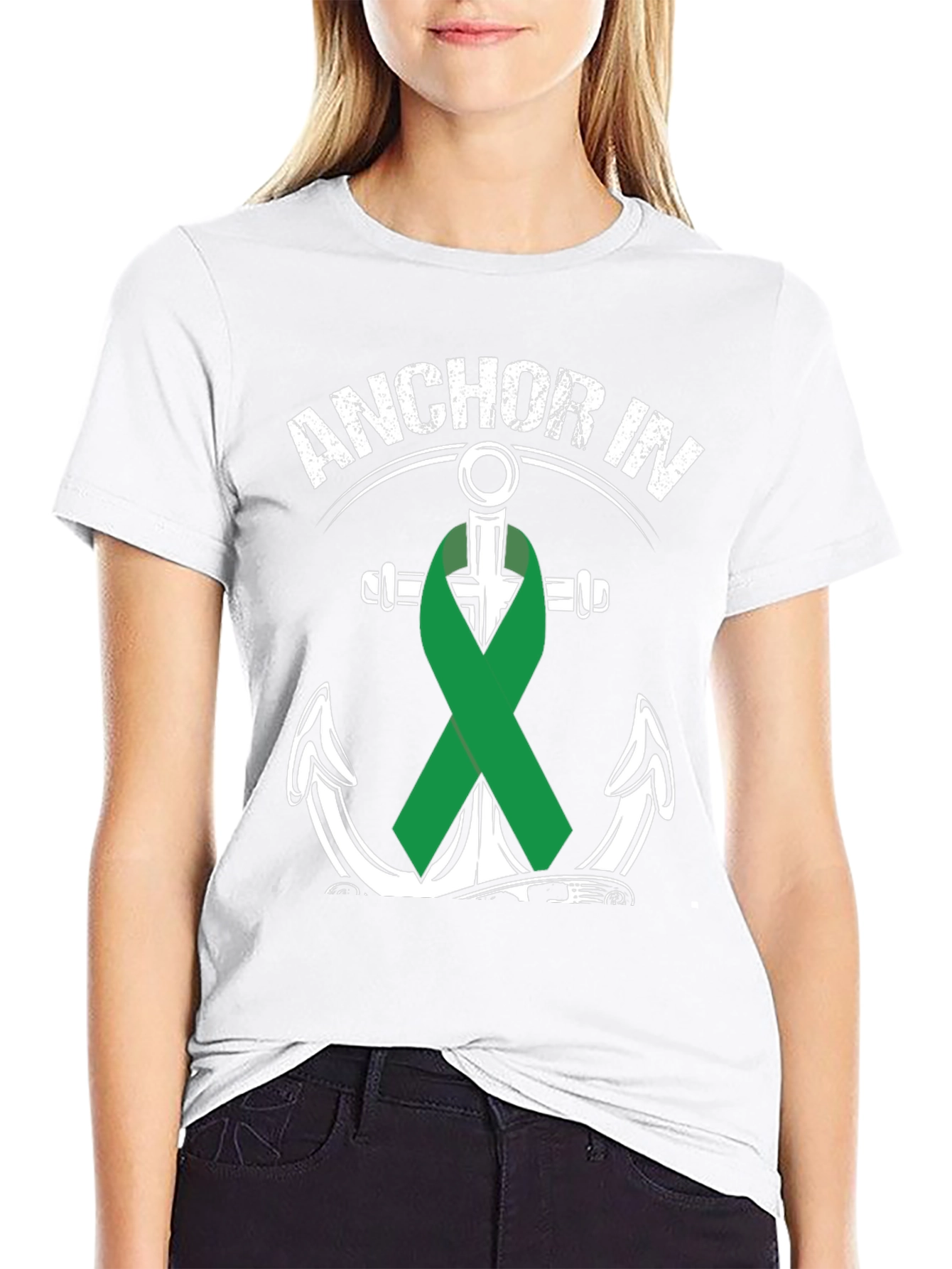 Anchor In Green Ribbon T-Shirt