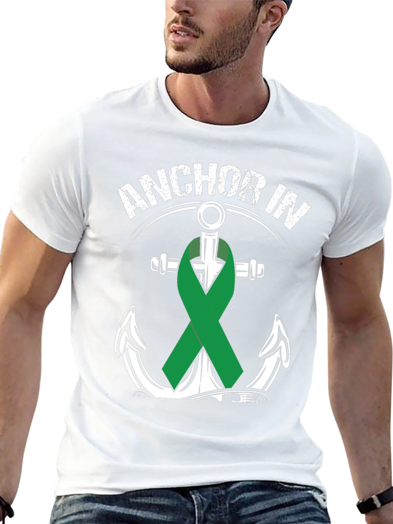 Anchor In Green Ribbon T-Shirt