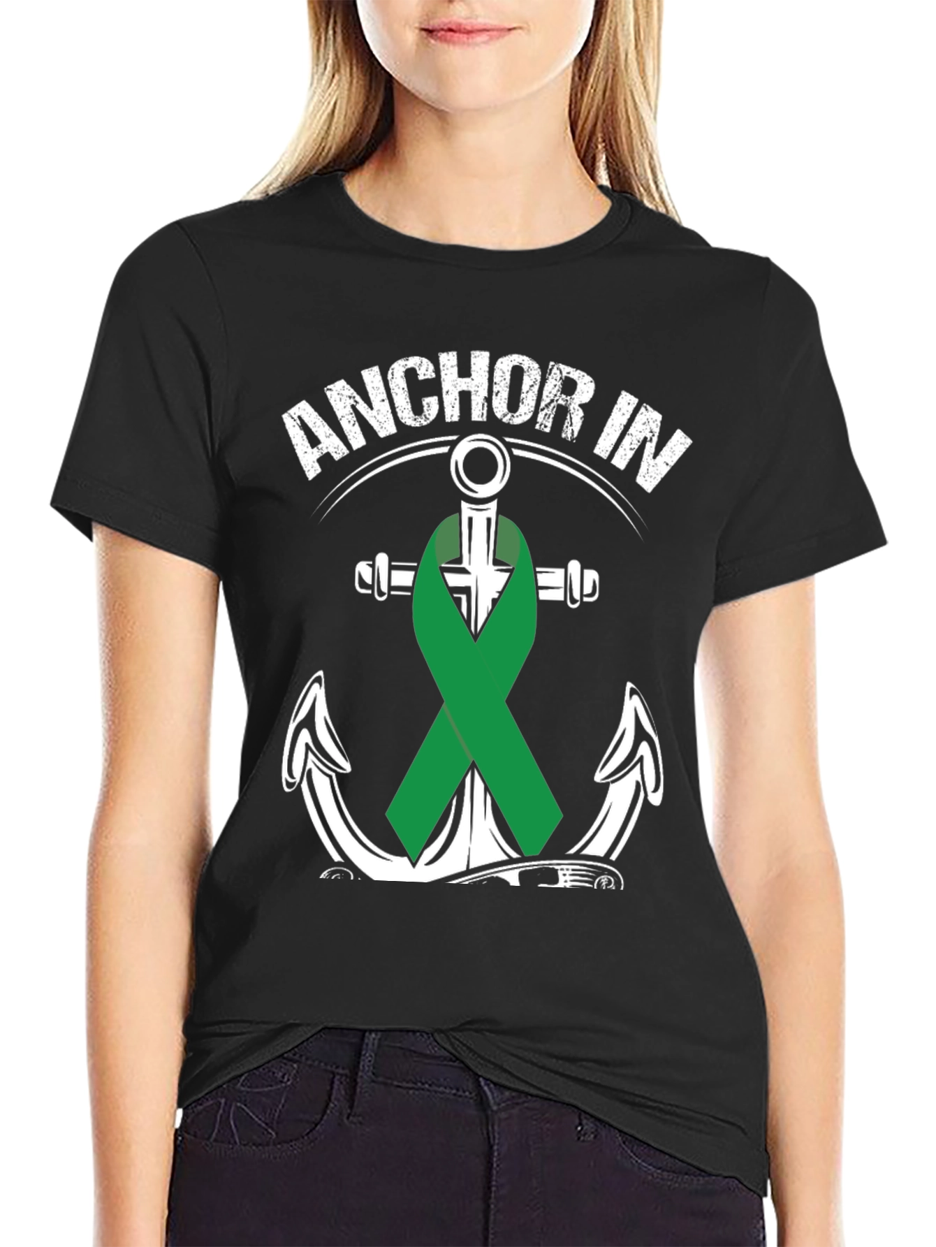 Anchor In Green Ribbon T-Shirt