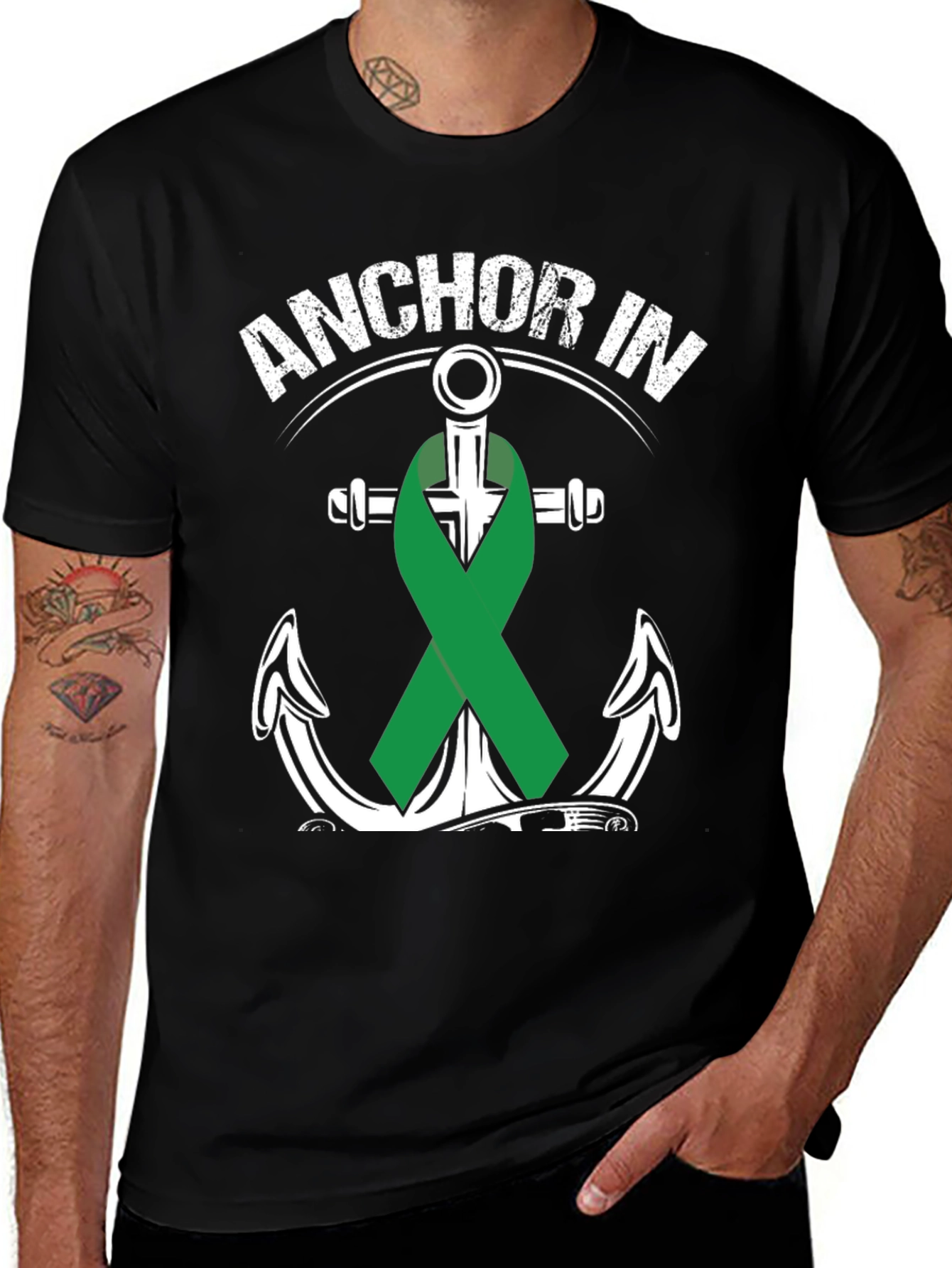 Anchor In Green Ribbon T-Shirt