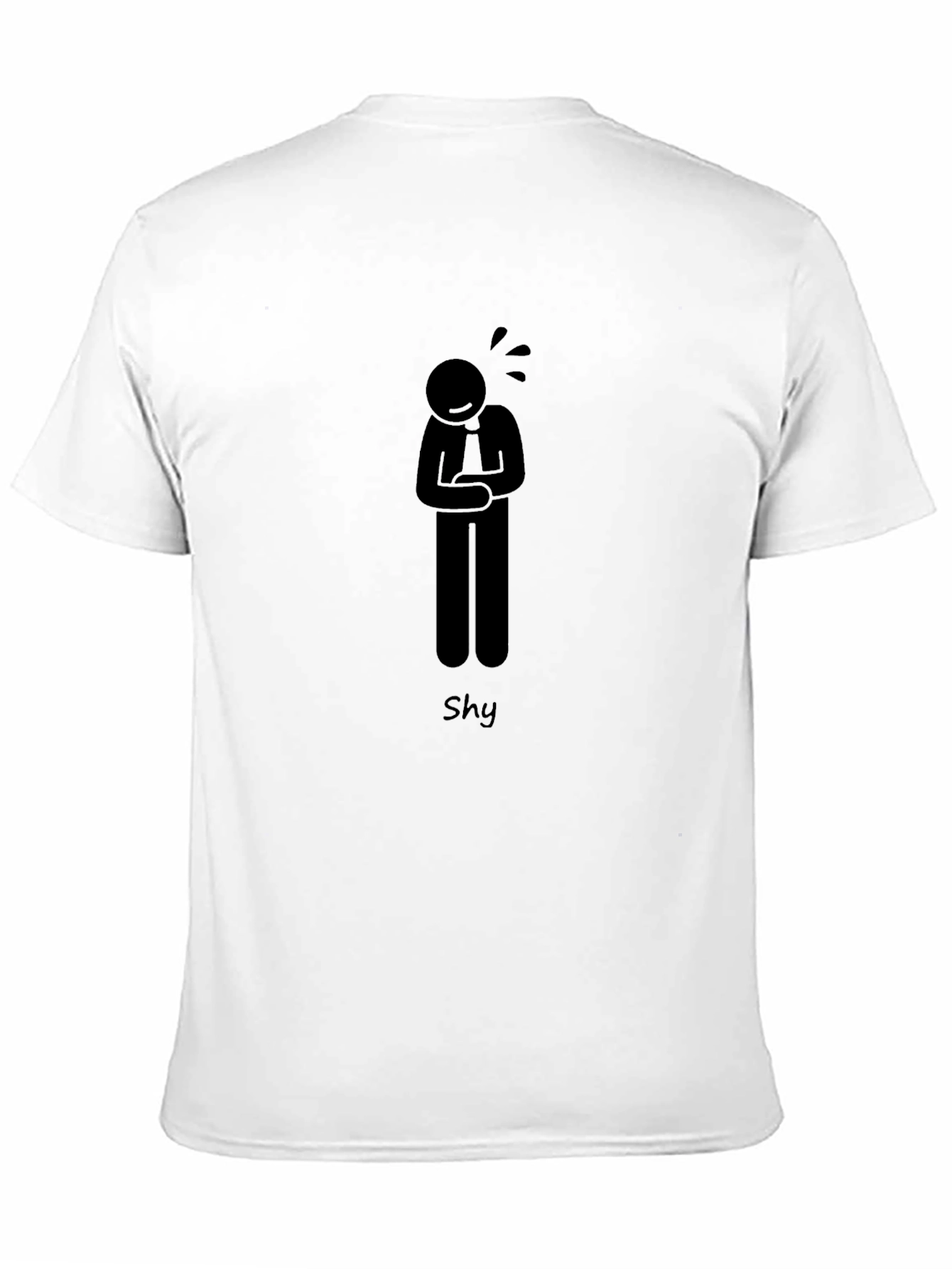 Shy Graphic T-Shirt - Black Cotton Blend Casual Tee