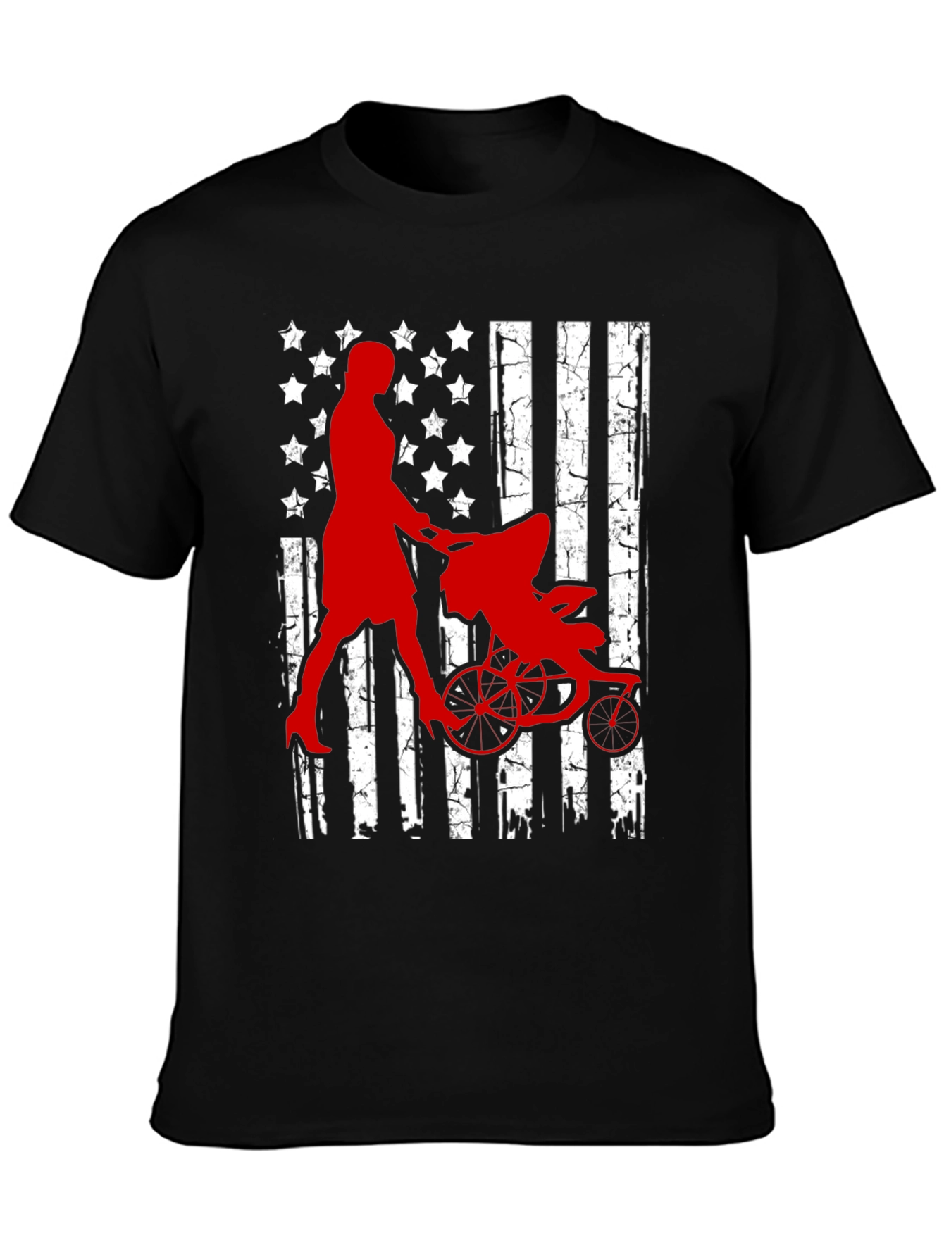 Mom on the Move USA Flag T-Shirt