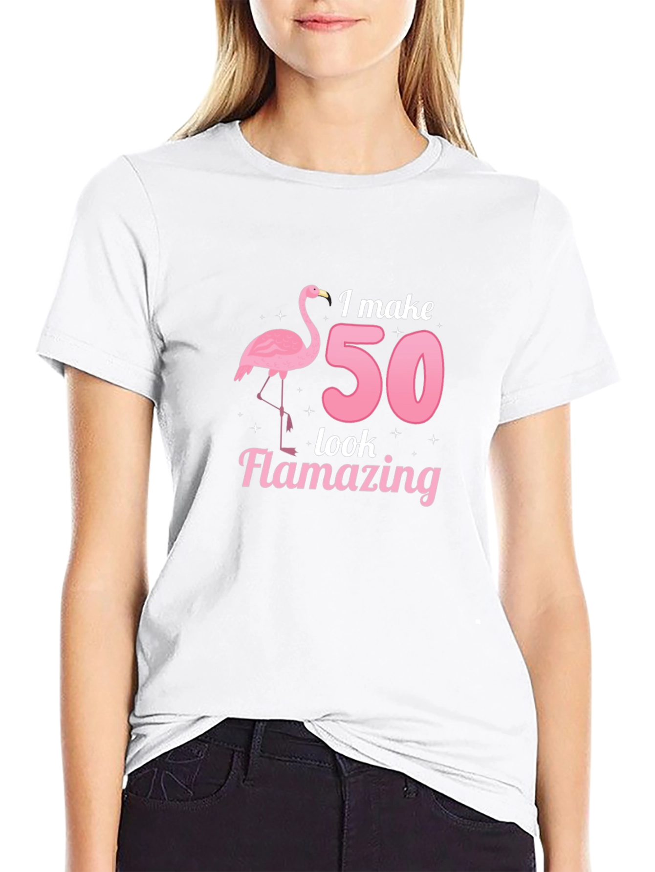 I Make 50 Look Flamazing Flamingo Graphic Tee