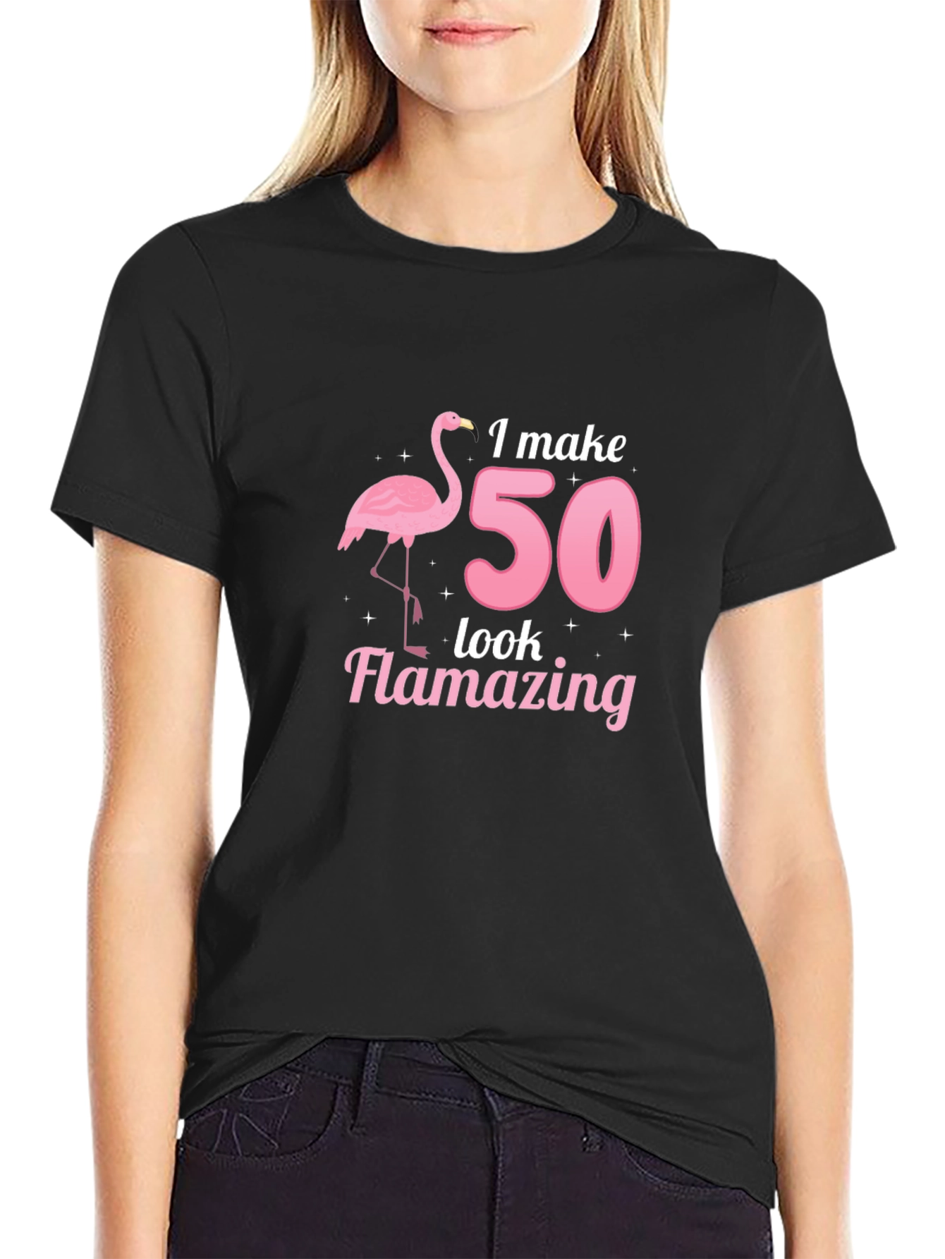 I Make 50 Look Flamazing Flamingo Graphic Tee